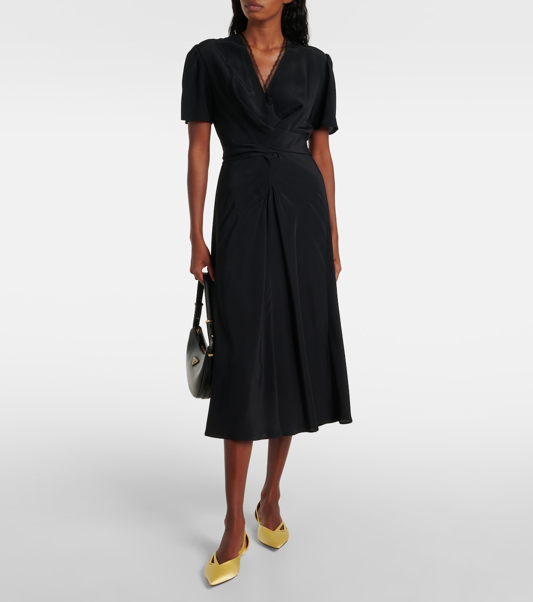 Ballerine in raso con logo | Prada