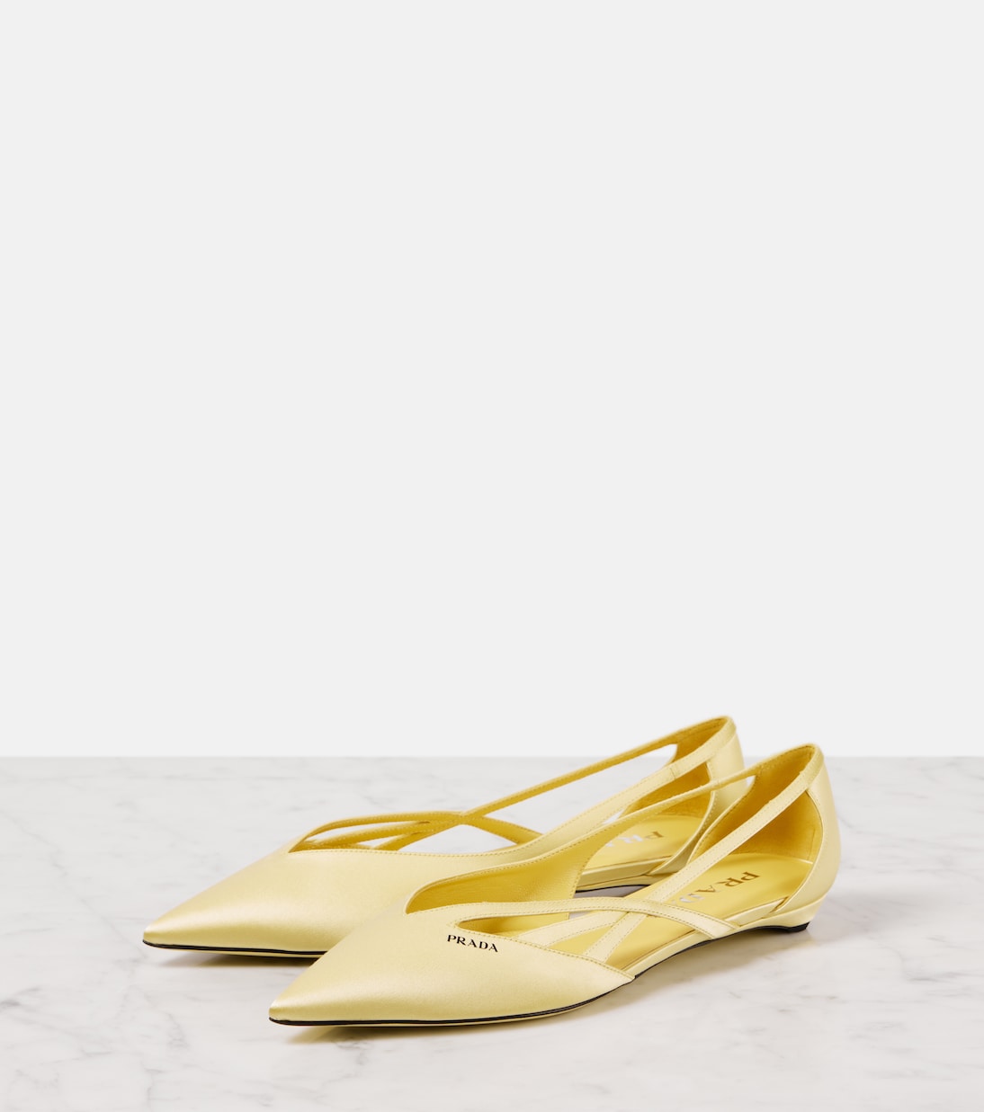 Ballerine in raso con logo | Prada