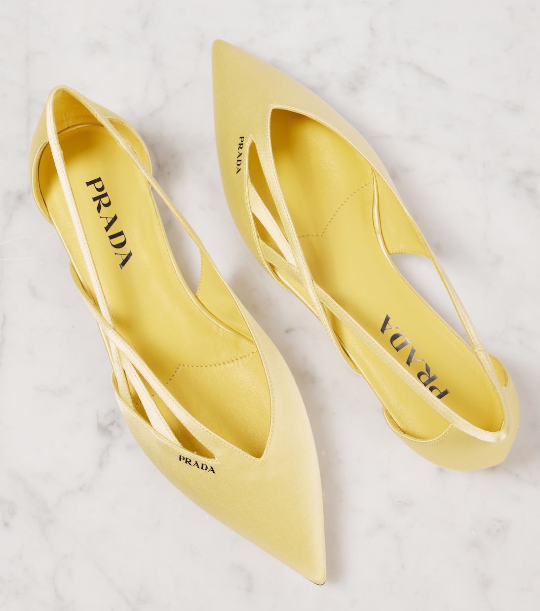 Ballerine in raso con logo | Prada