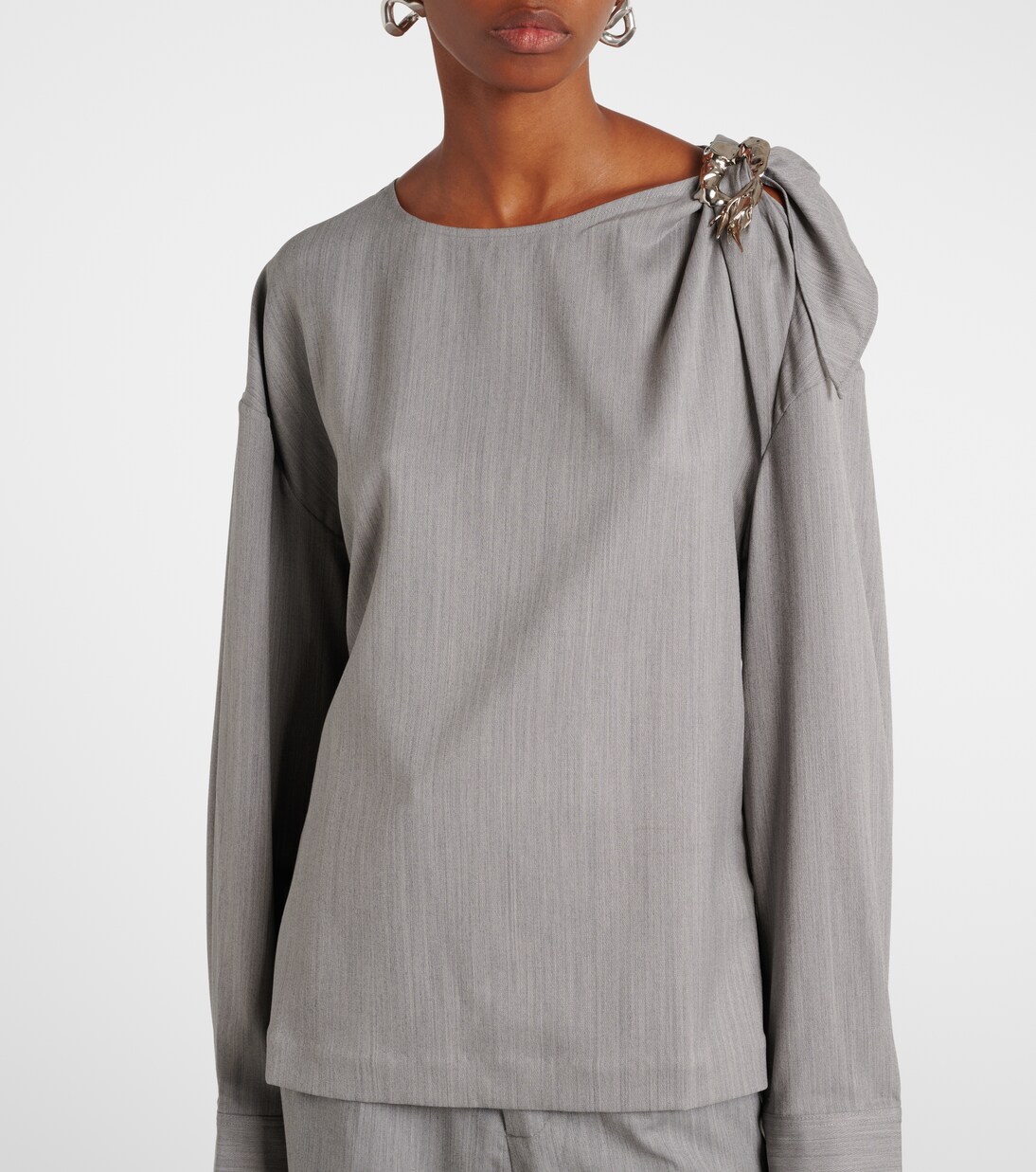 Verziertes Top aus Wolle | Jacques Wei
