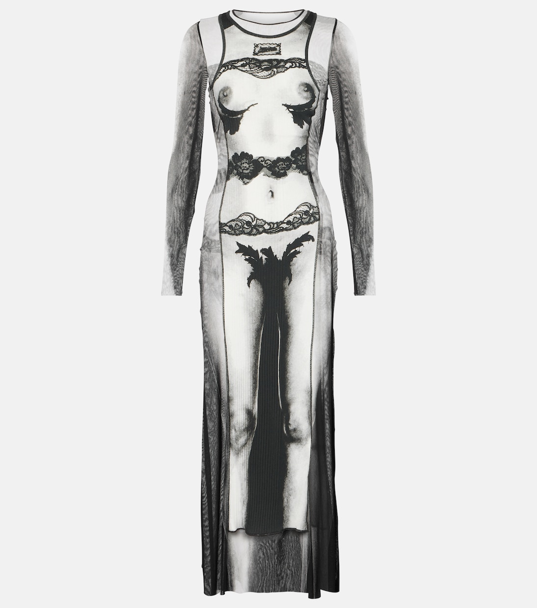 Maxikleid Marinière aus Mesh | Jean Paul Gaultier