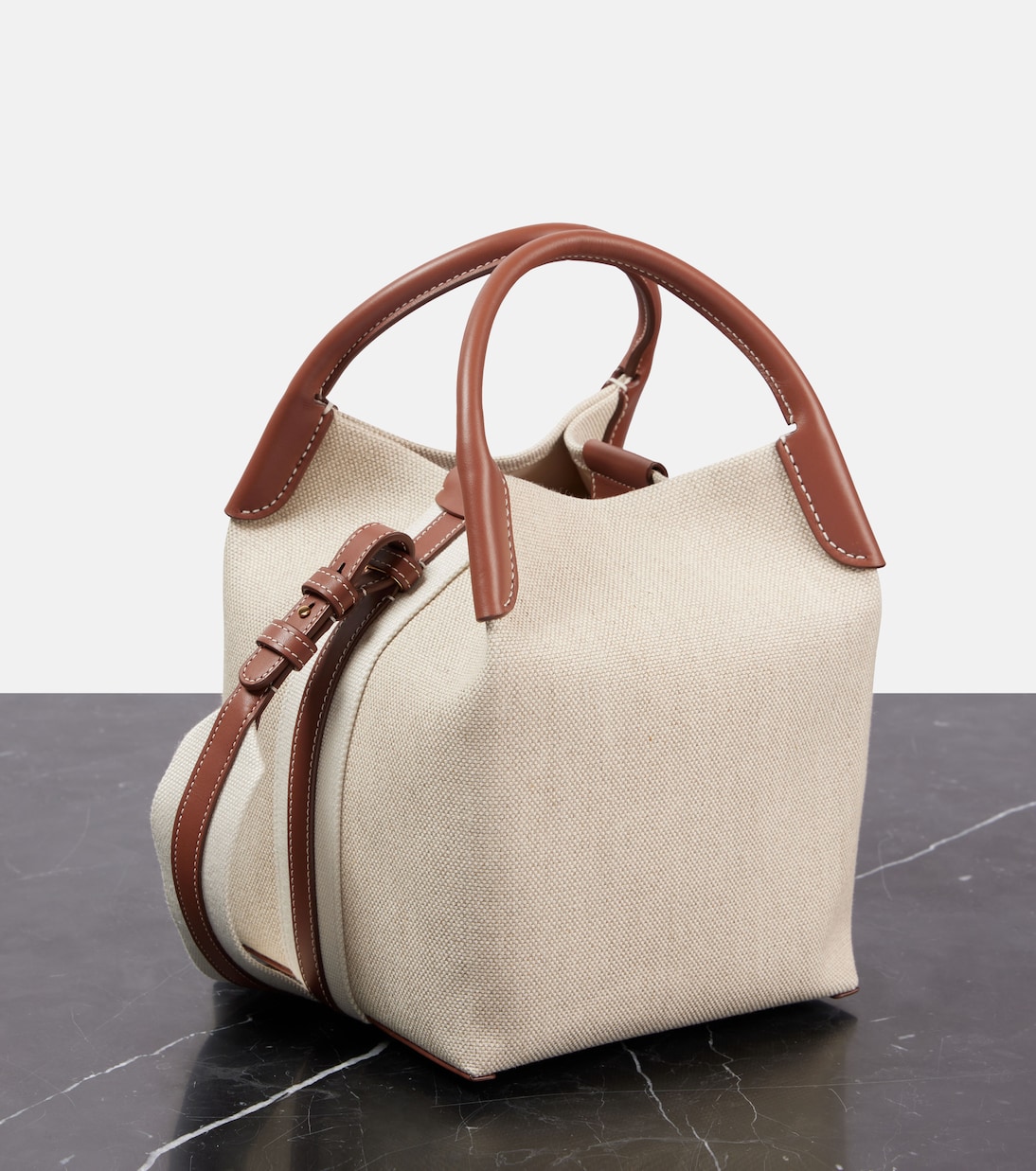 Tote Bale Small aus Canvas mit Leder | Loro Piana
