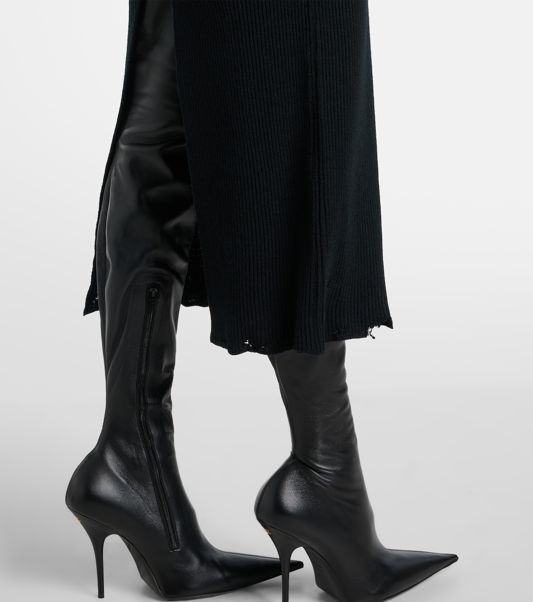 Vestido midi de mezcla de lana | Balenciaga