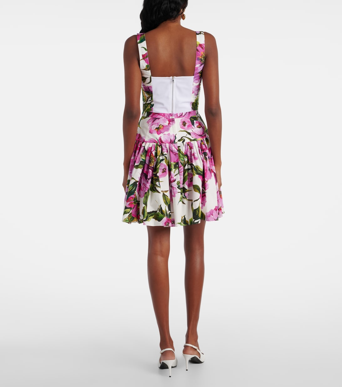 Mini-jupe en coton à fleurs | Dolce&Gabbana