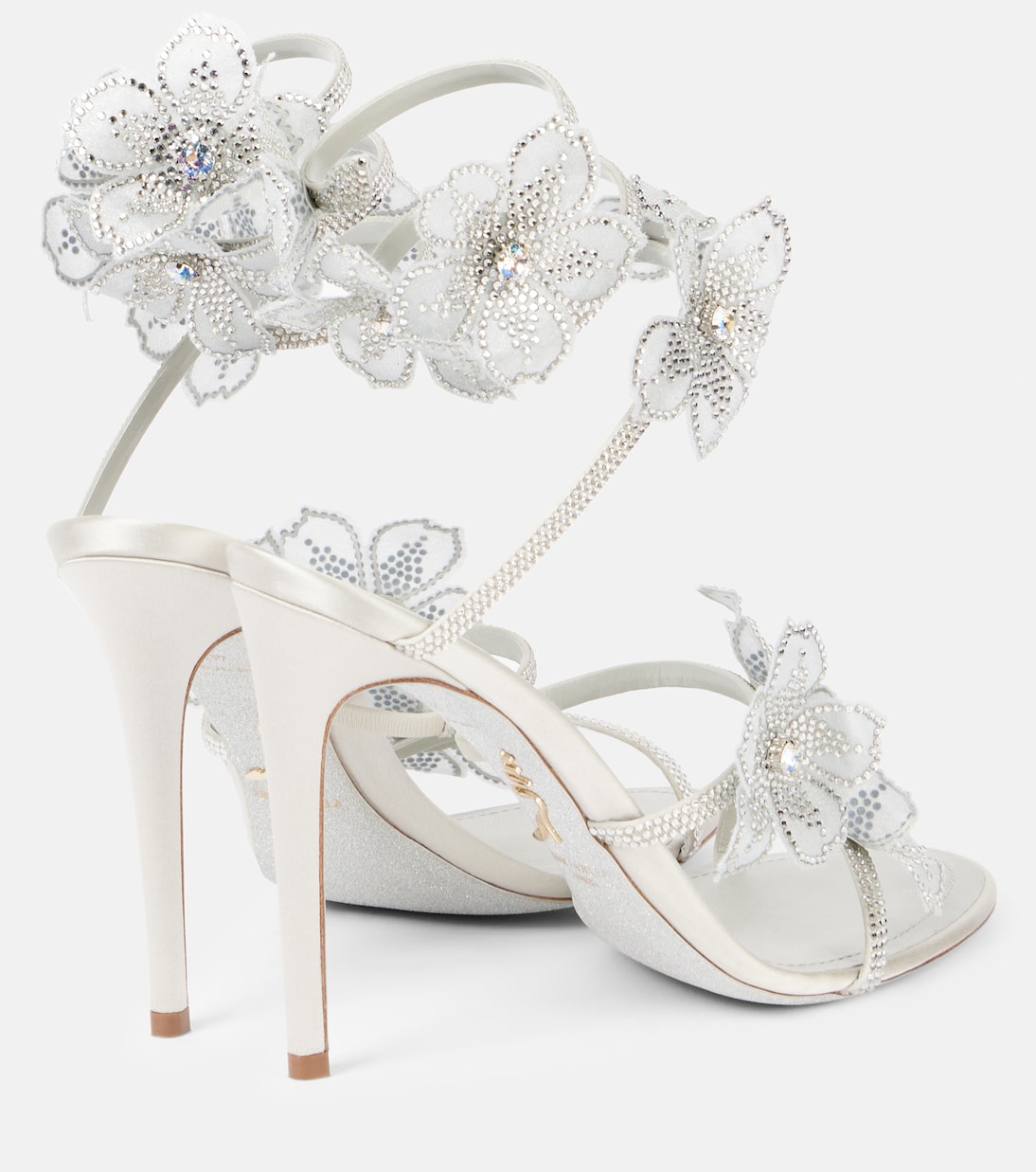 Sandales 105 en satin à cristaux | Rene Caovilla