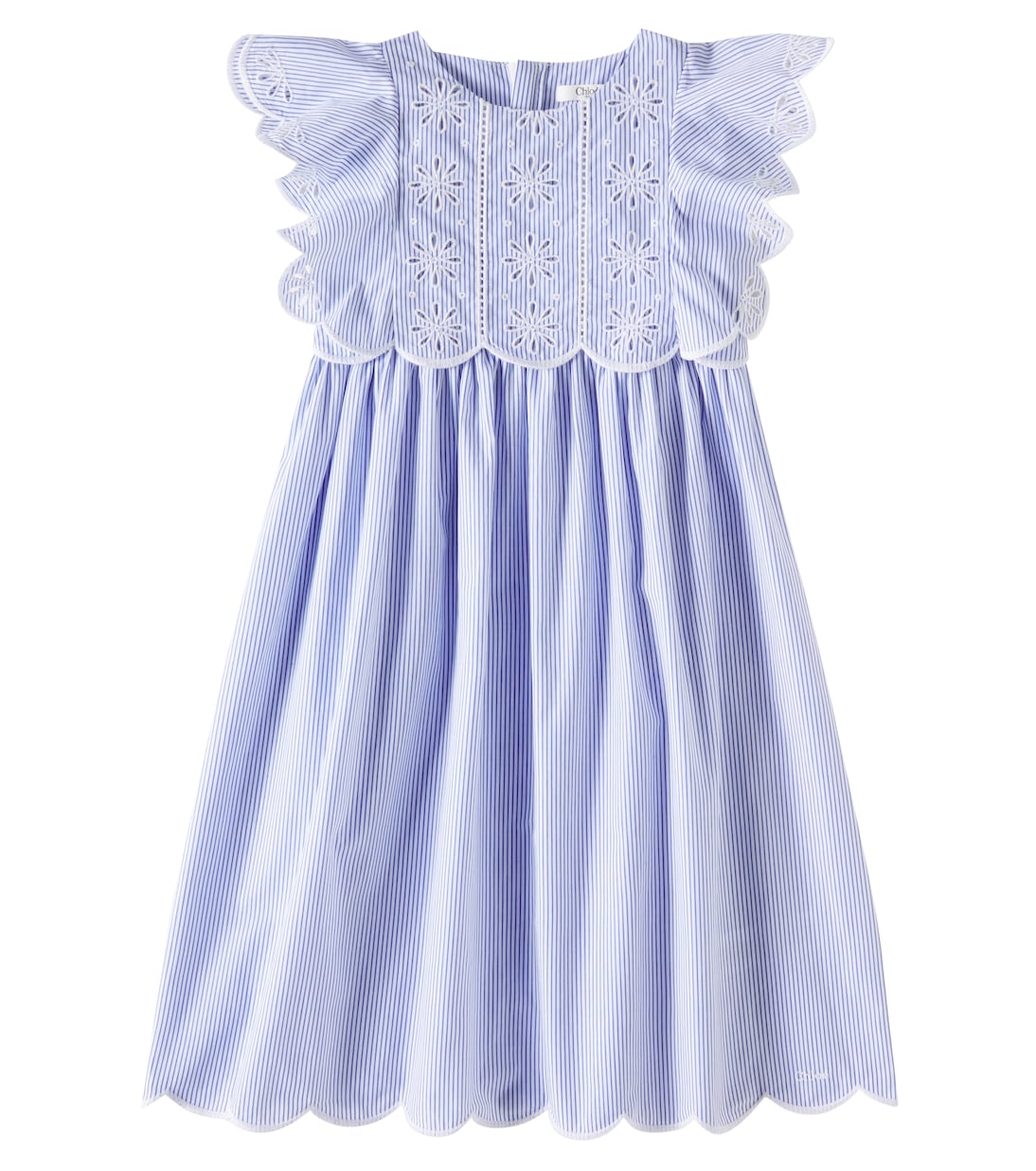 Vestido bordado a rayas | Chloé Kids