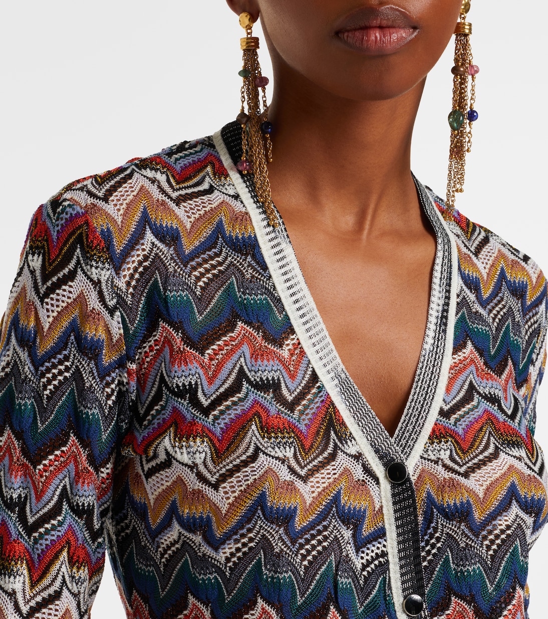 Cardigan Zig Zag aus Lamé | Missoni