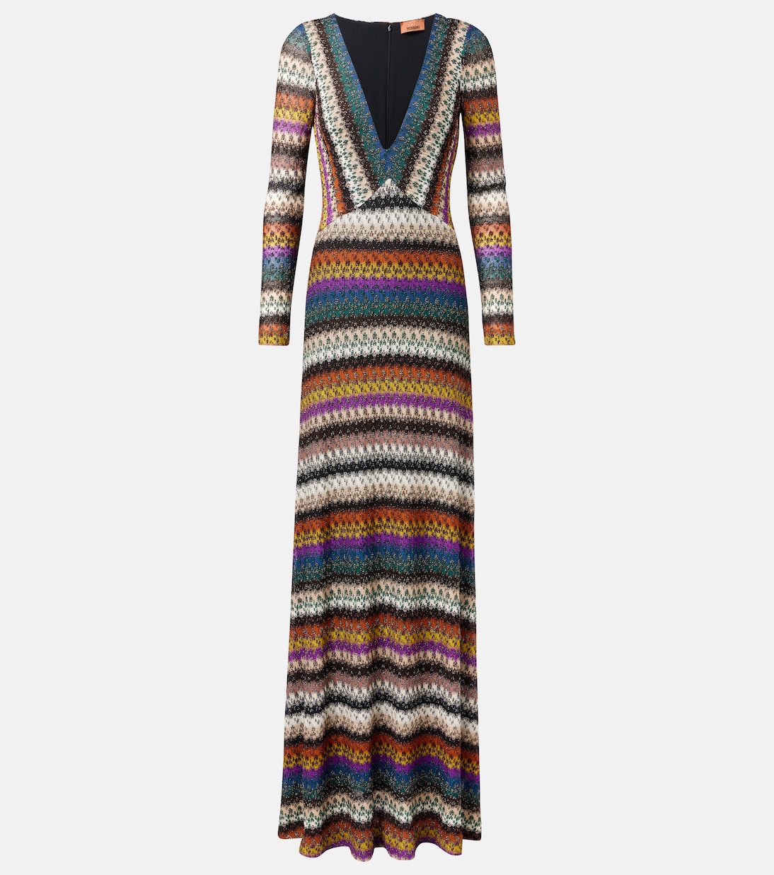 Striped lamé maxi dress | Missoni