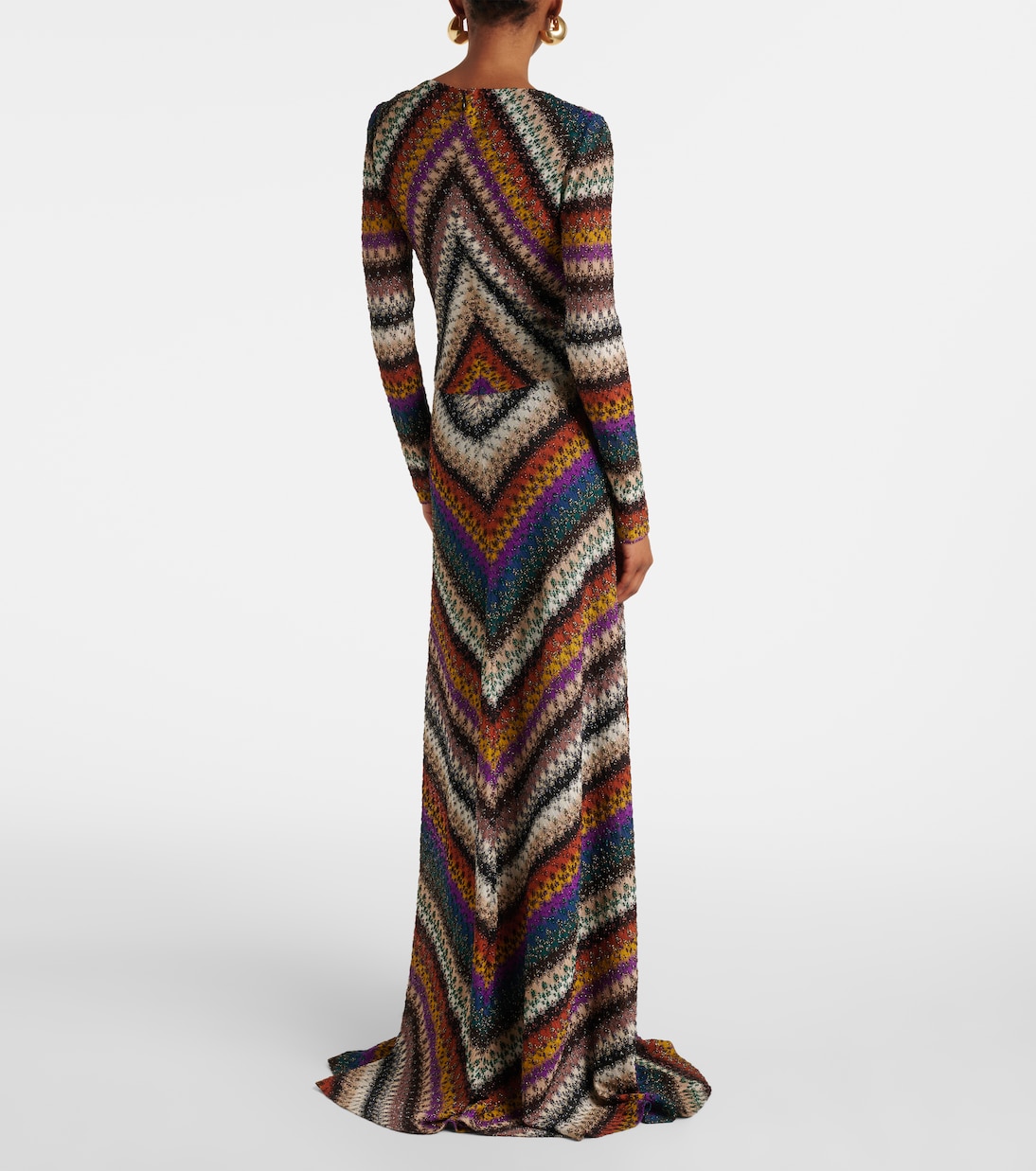 Striped lamé maxi dress | Missoni