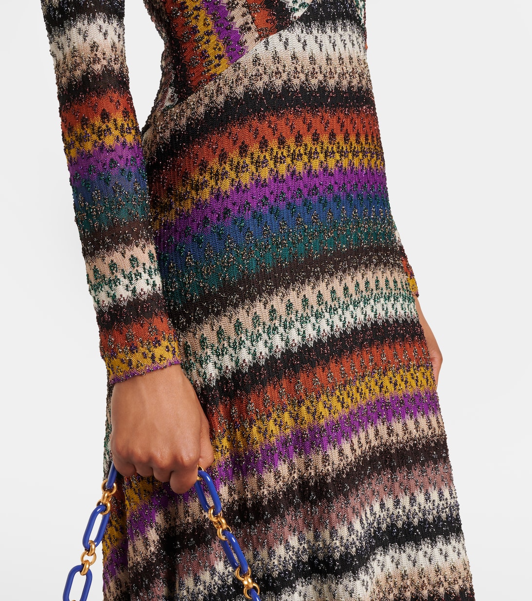 Striped lamé maxi dress | Missoni