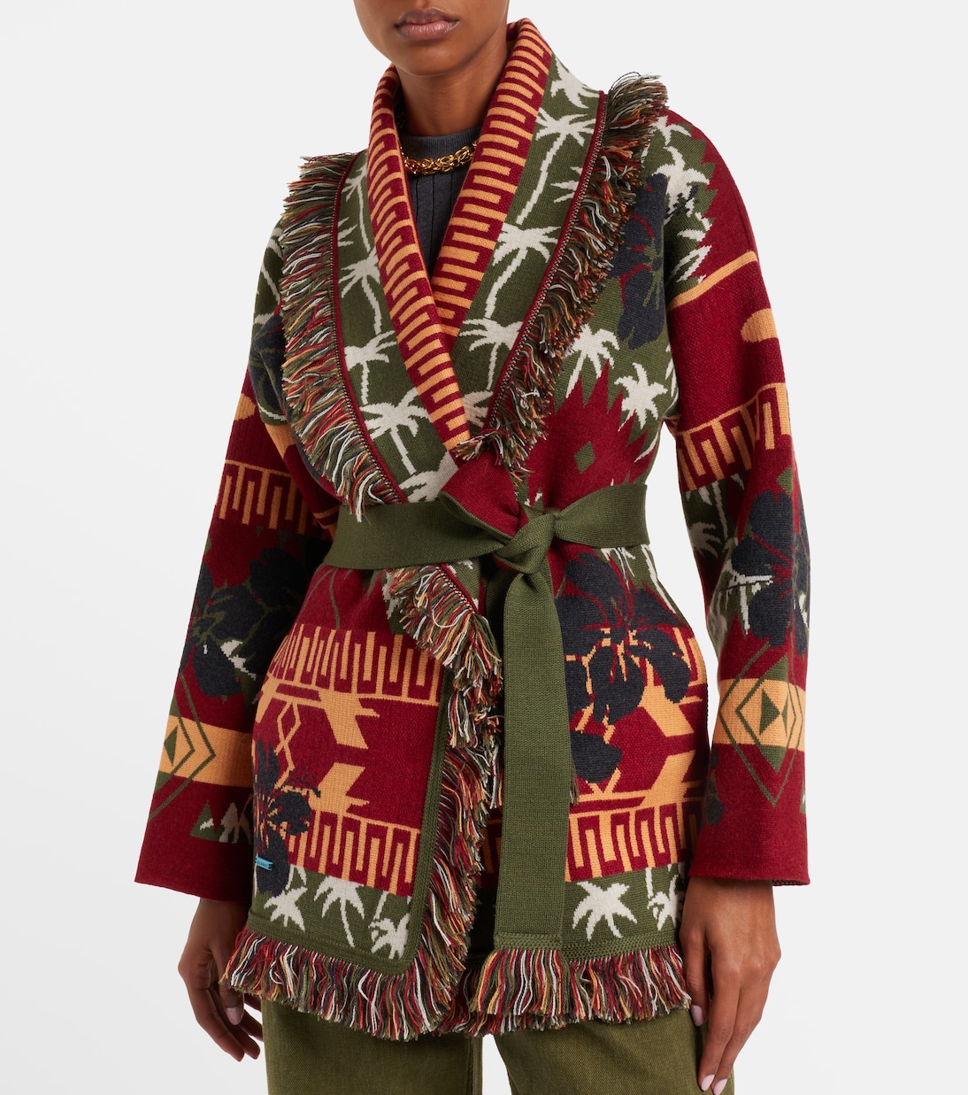 Cardigan Hibiscus Bloom in lana vergine | Alanui
