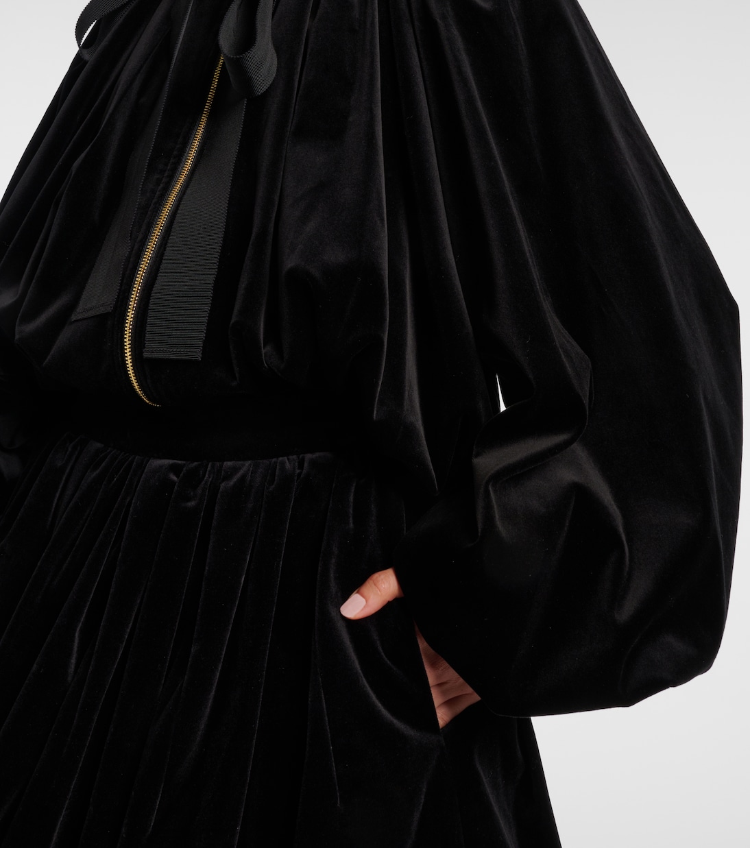 Bow-detail cotton-blend velvet jacket | Patou