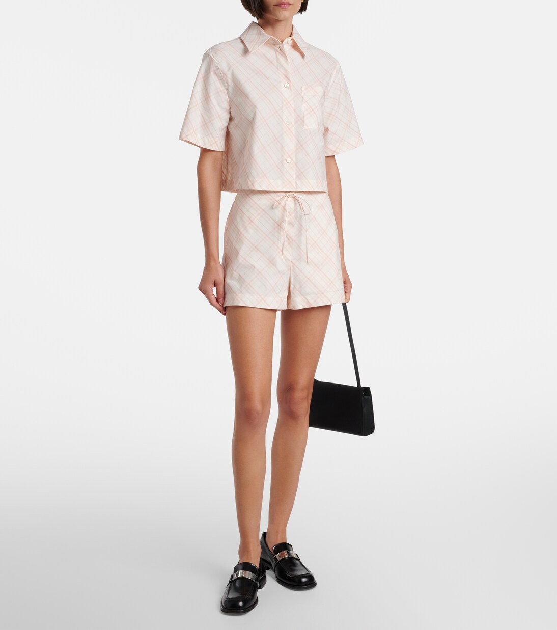 Camisa cropped Burberry Check de algodón  | Burberry