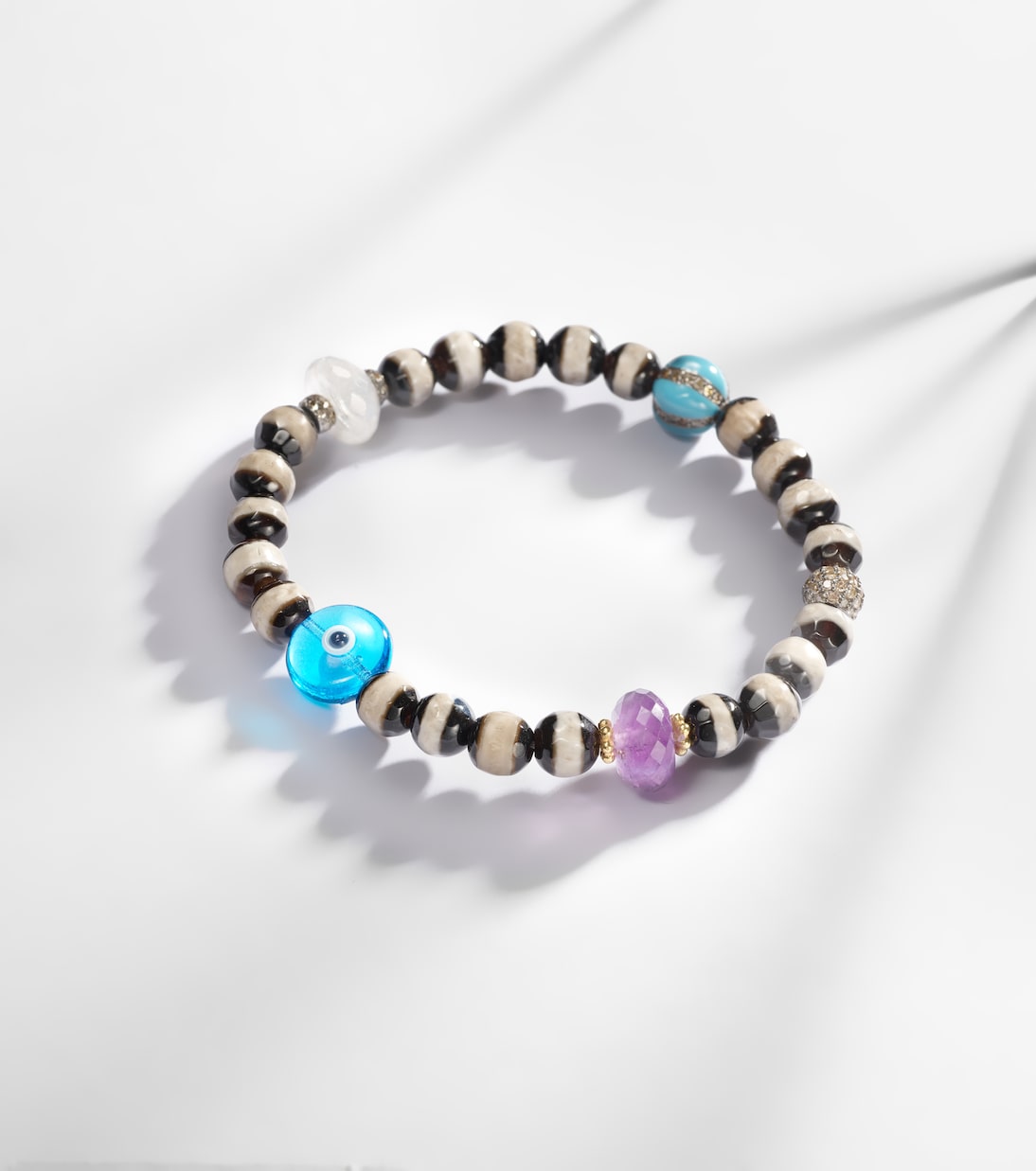 Beaded bracelet with gemstones | Ileana Makri