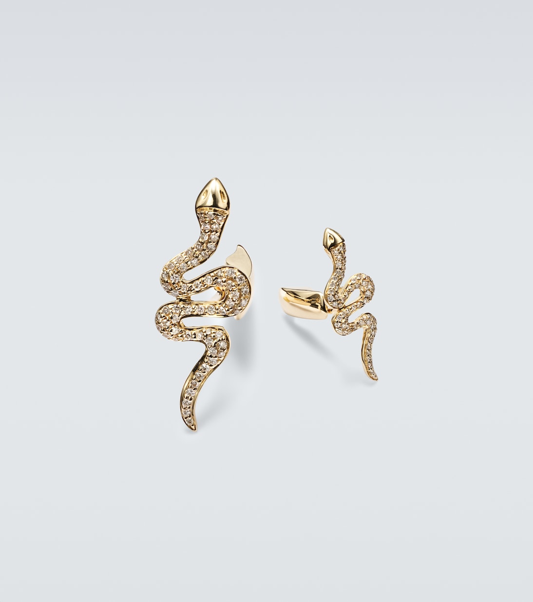 Snake 14kt gold cufflinks with diamonds | Sydney Evan
