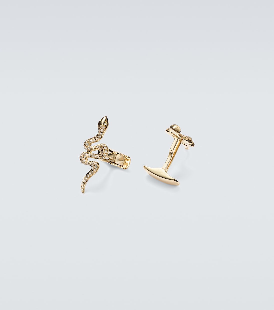 Snake 14kt gold cufflinks with diamonds | Sydney Evan