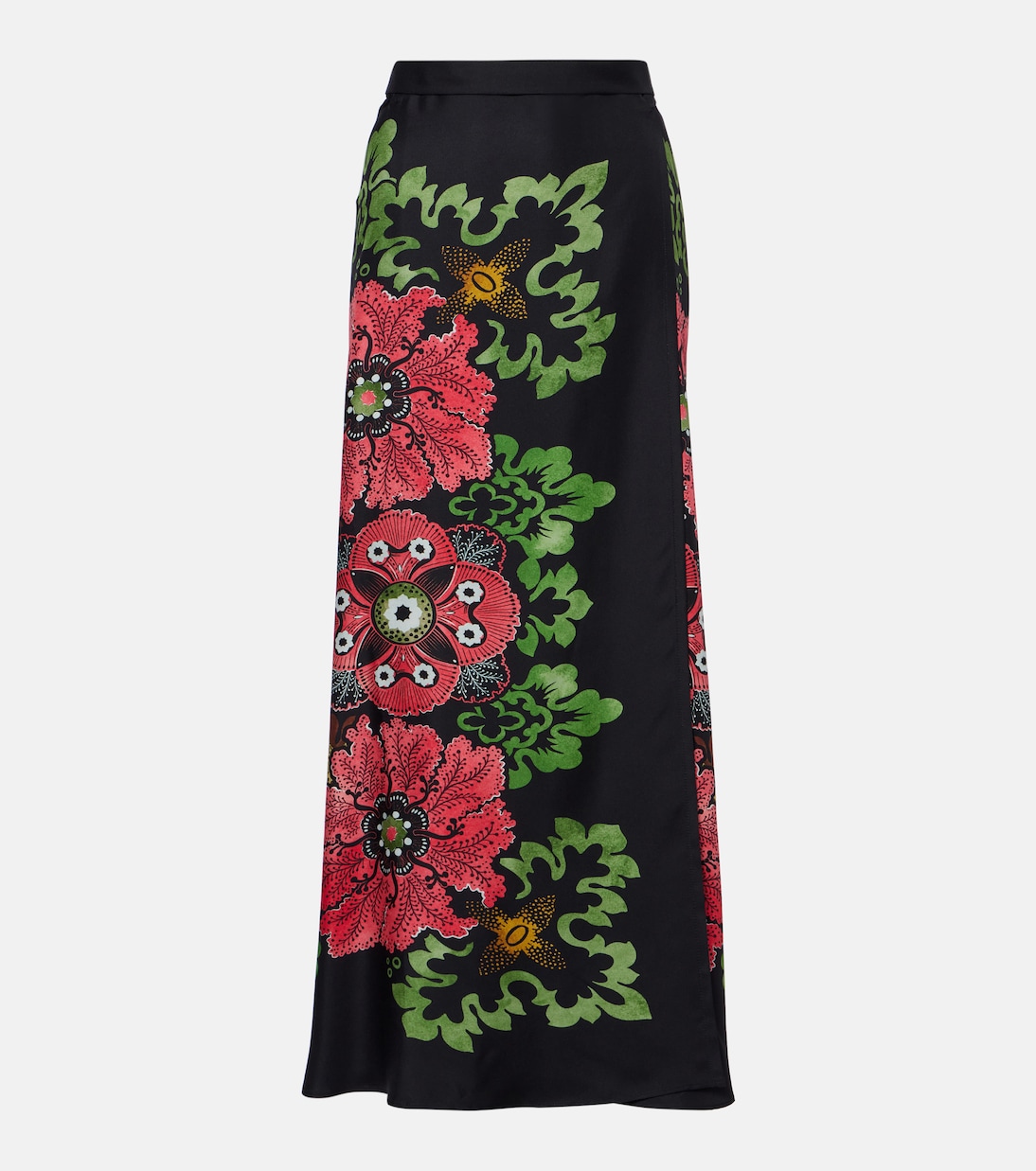 Sarong floral silk twill wrap skirt | La DoubleJ