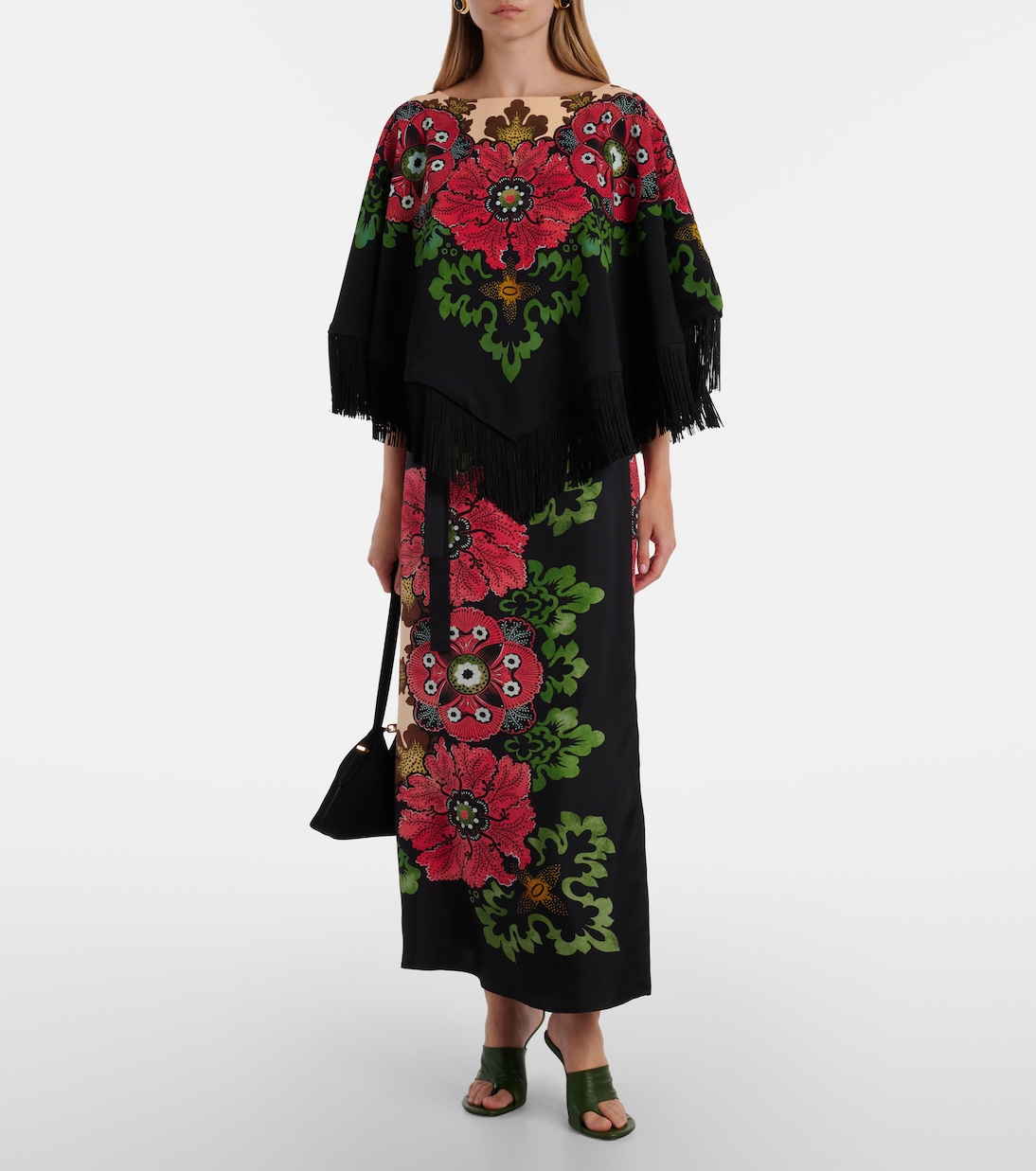Sarong floral silk twill wrap skirt | La DoubleJ