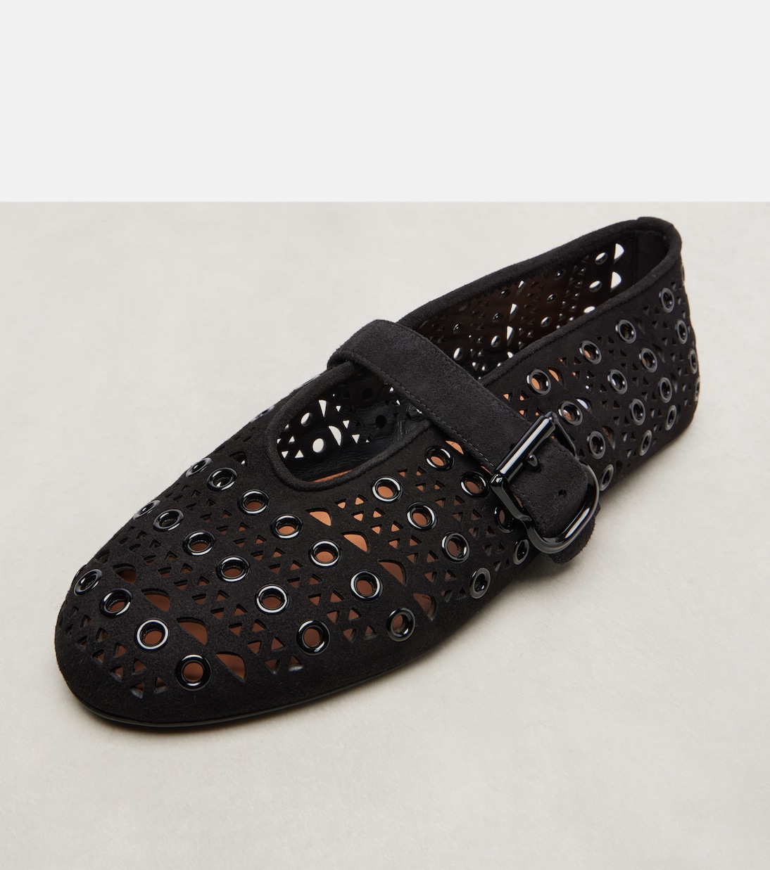 Embellished suede ballet flats | Alaïa