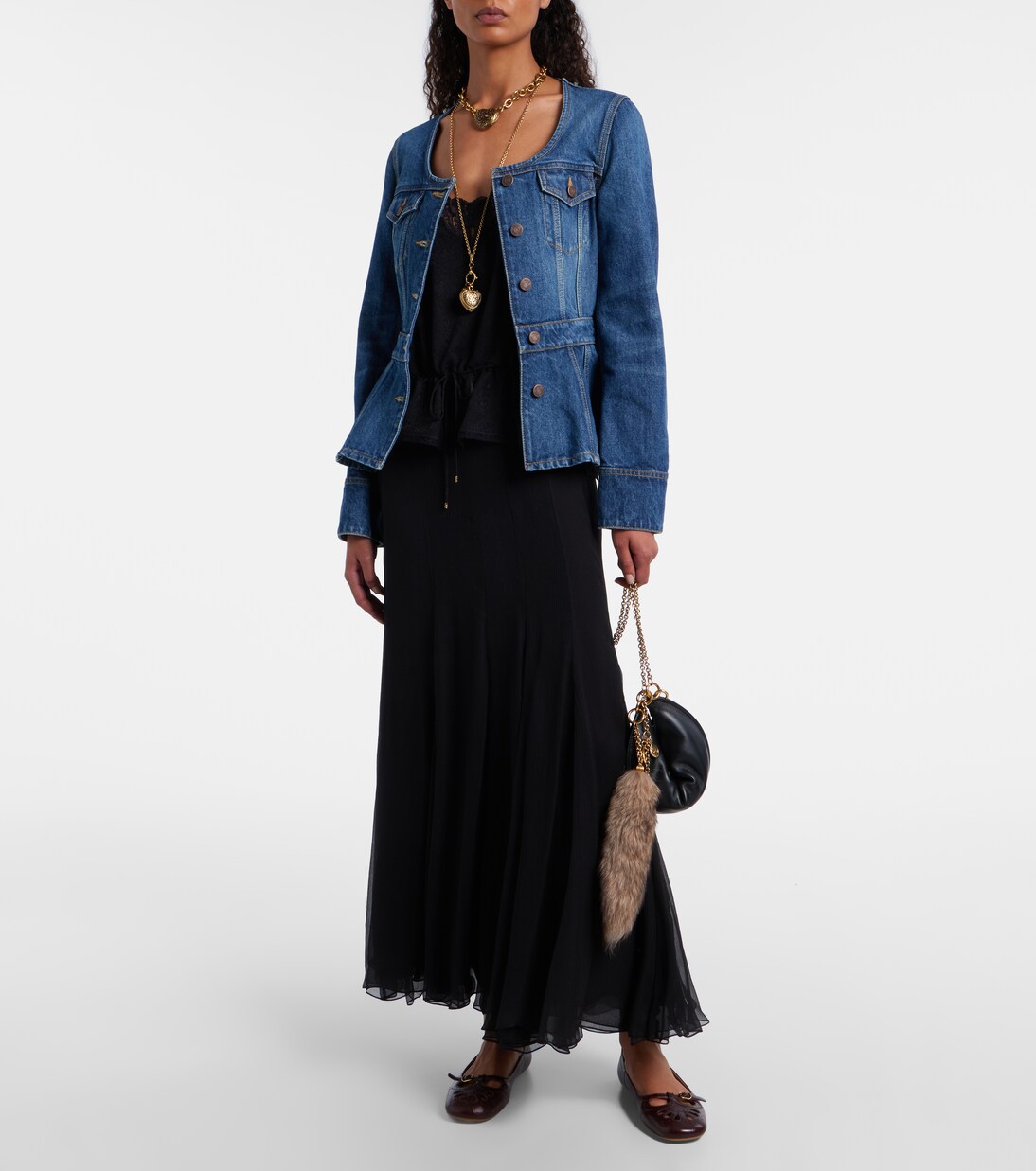 Peplum denim jacket | Chloé