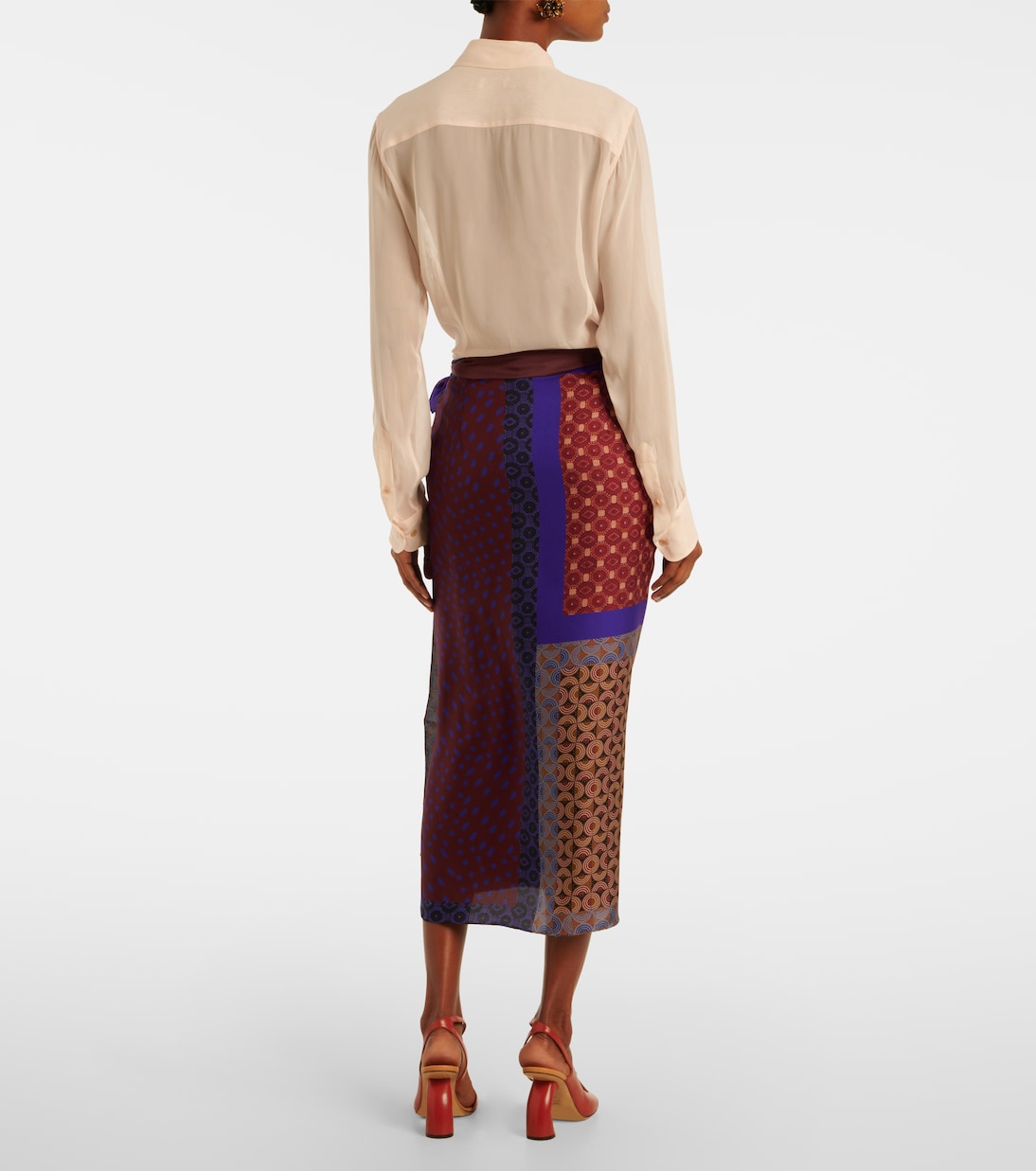 Printed silk wrap skirt | Dries Van Noten