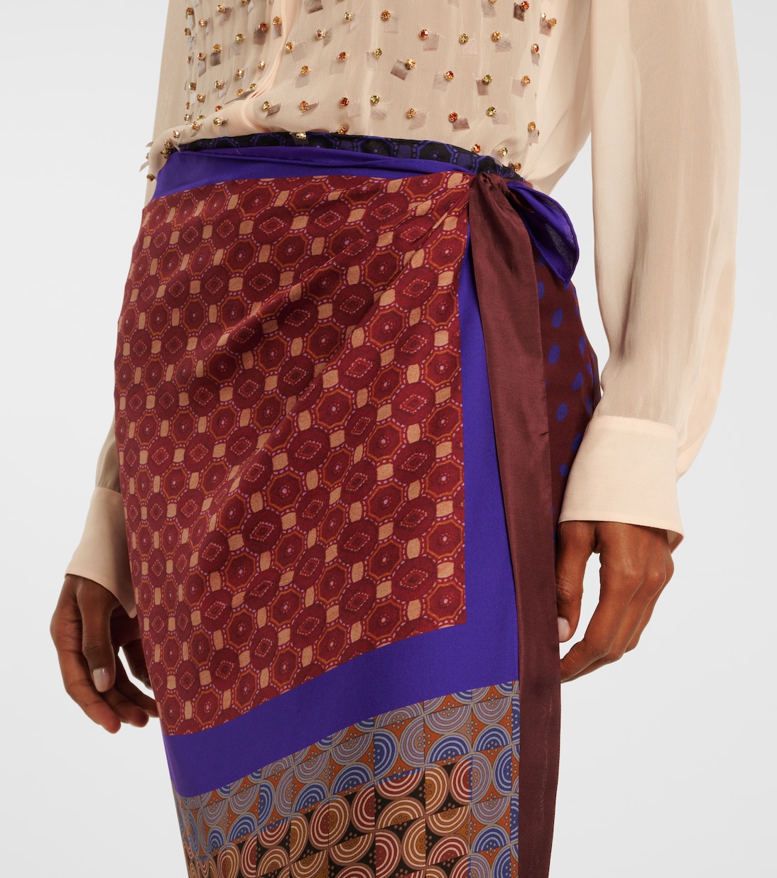 Printed silk wrap skirt | Dries Van Noten