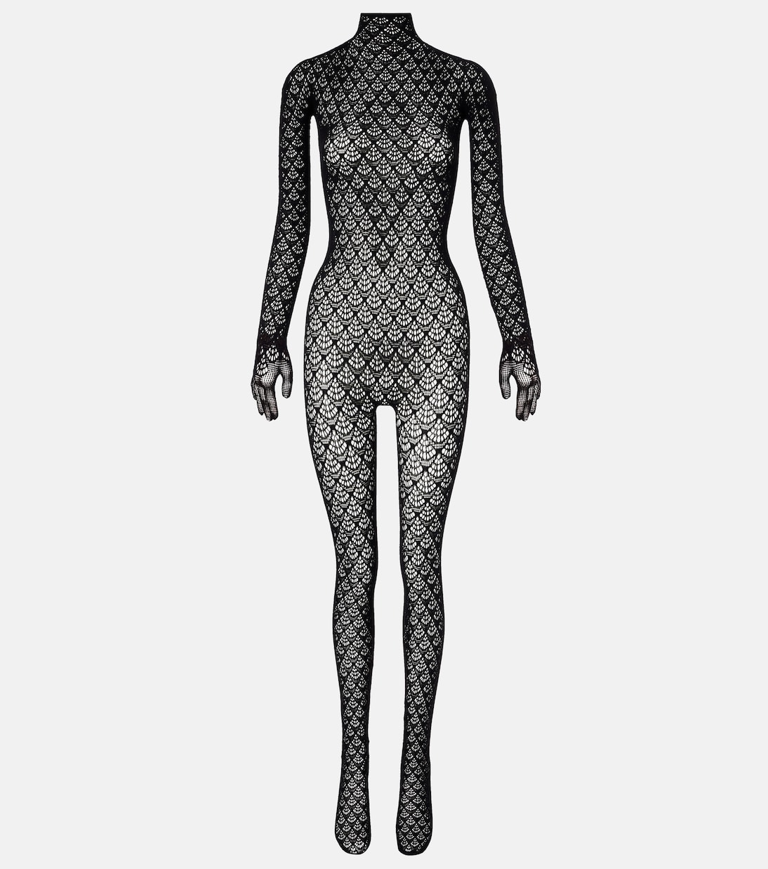 Mermaid cutout open-knit catsuit | Wolford