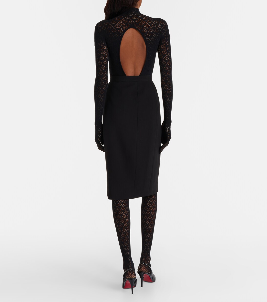 Mermaid cutout open-knit catsuit | Wolford