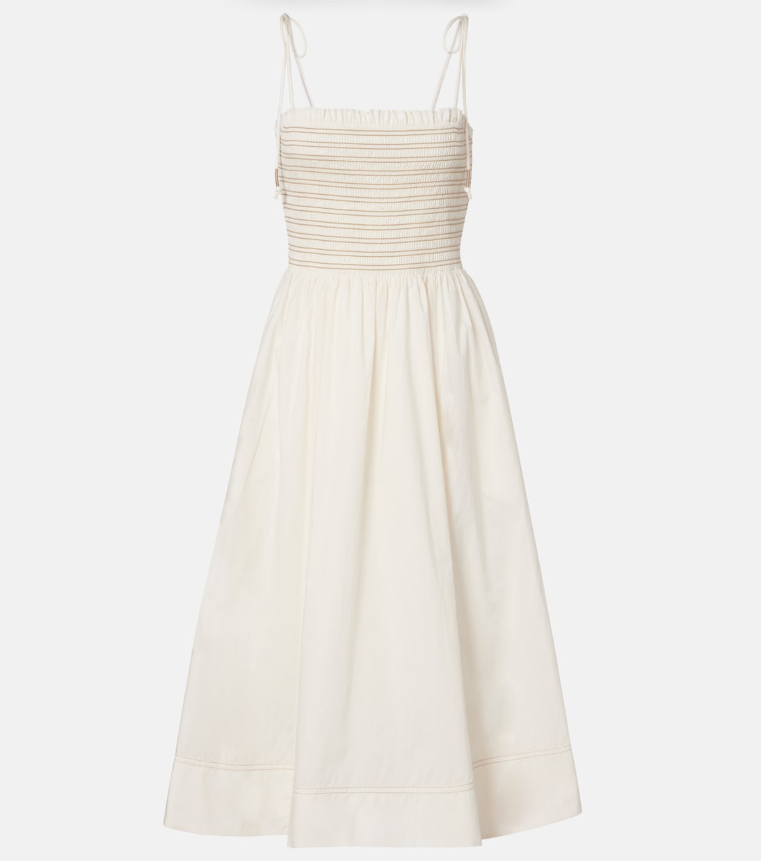 Kaela smocked cotton midi dress | Veronica Beard