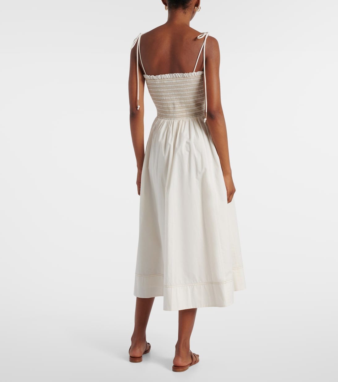 Kaela smocked cotton midi dress | Veronica Beard