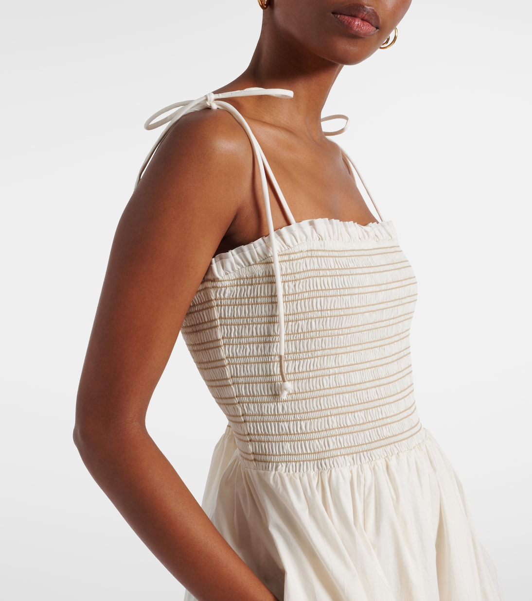Kaela smocked cotton midi dress | Veronica Beard
