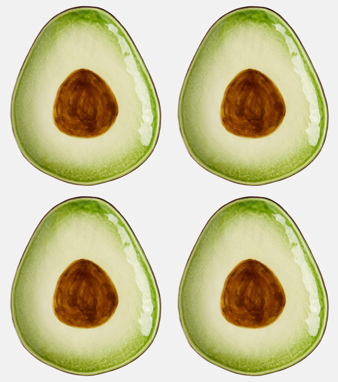 Set Tropical Fruits Avocado aus vier Desserttellern | Bordallo Pinheiro
