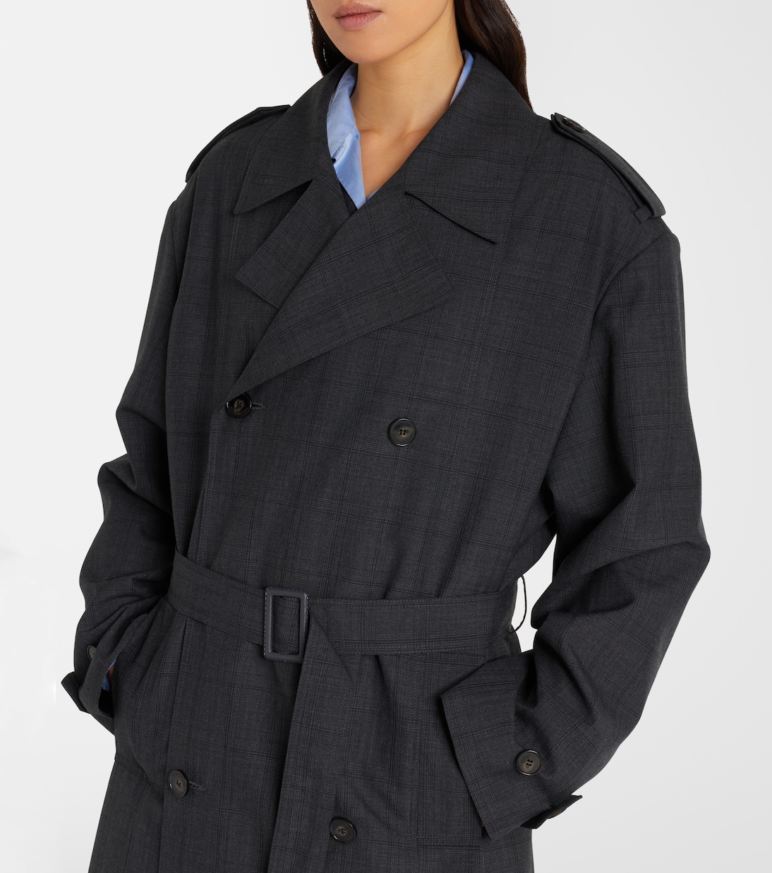 Bleecker plaid trench coat | The Frankie Shop