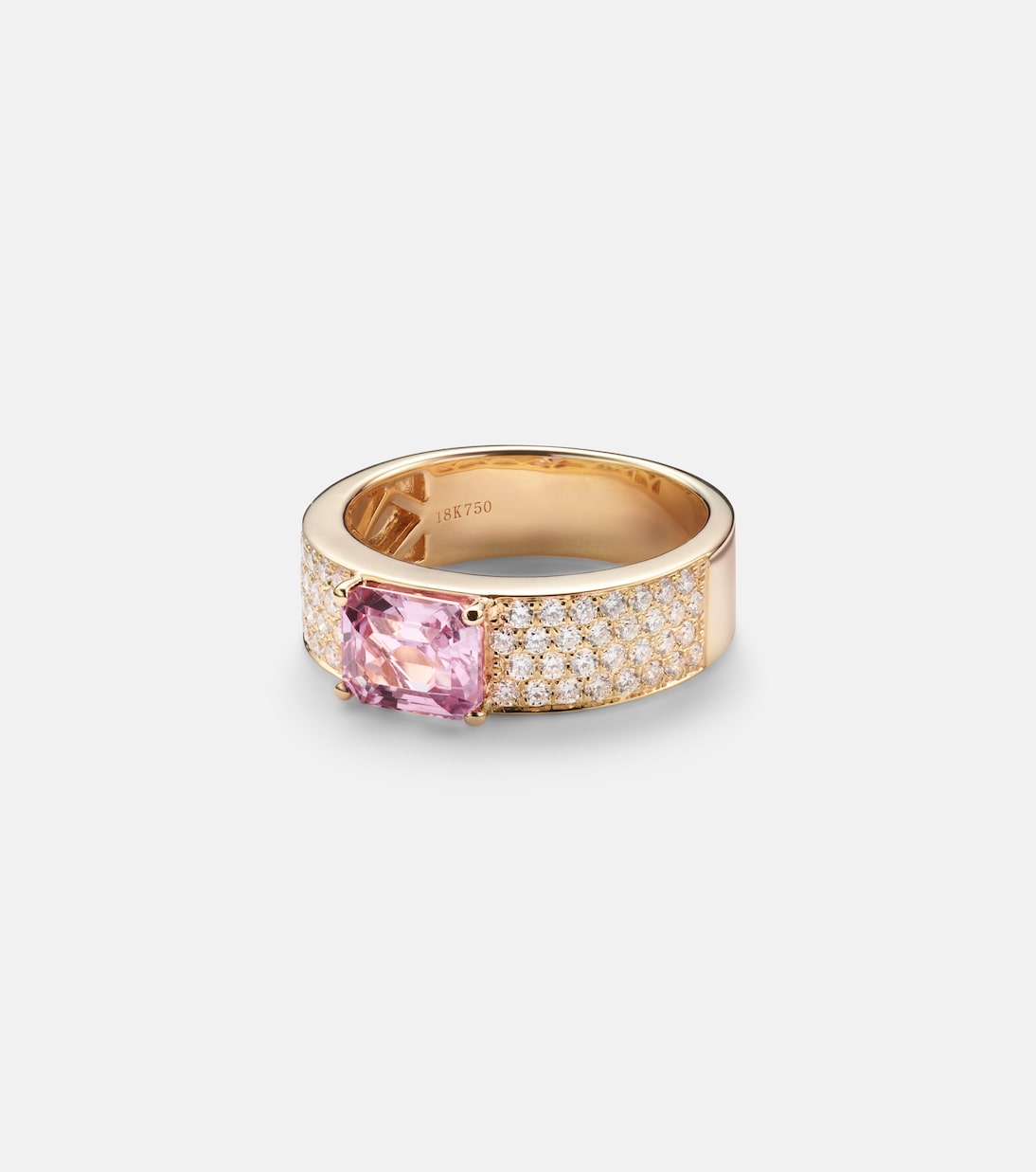18kt gold ring with sapphire and diamonds | Anita Ko
