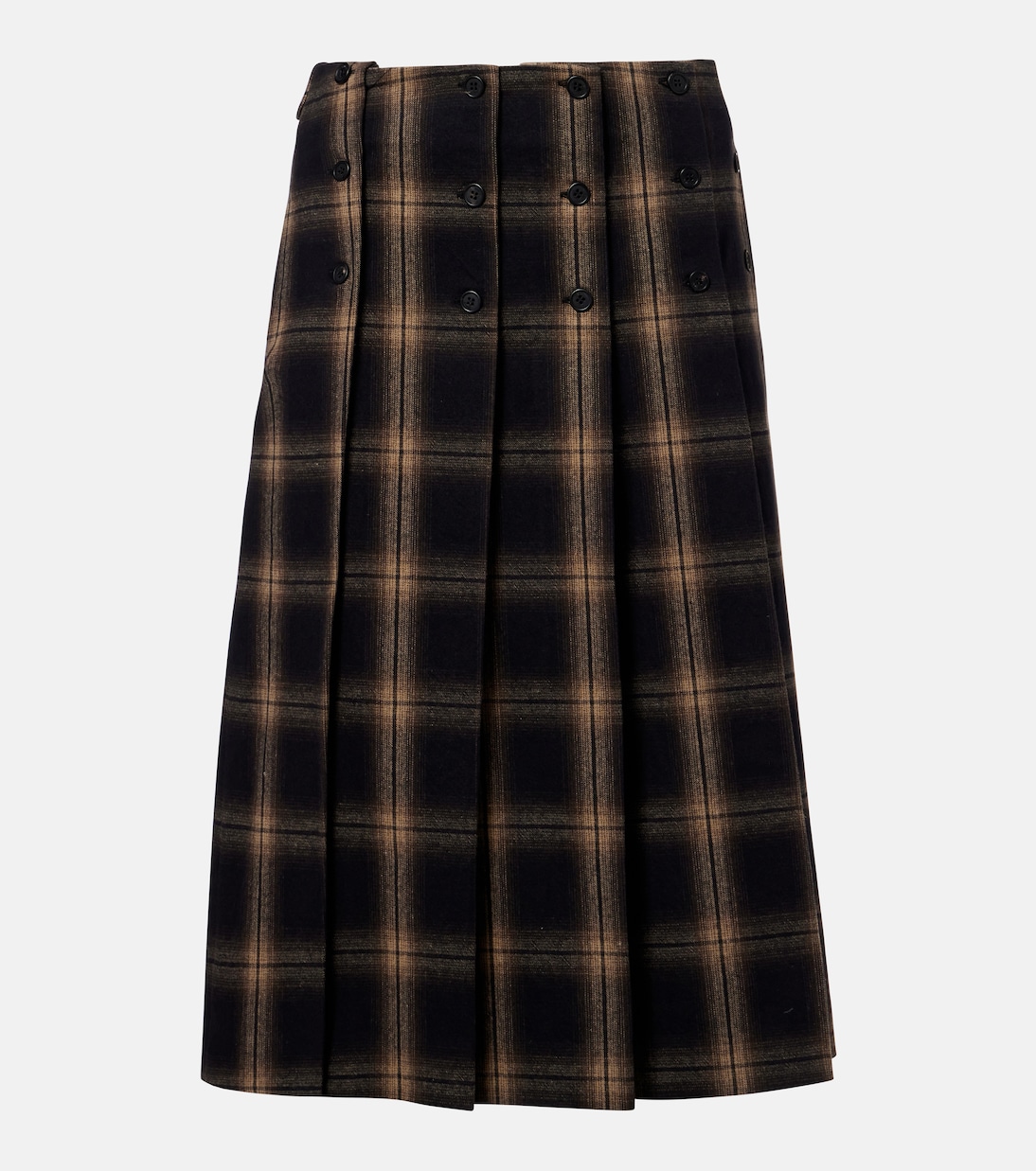 Plaid pleated cotton midi skirt | The Attico