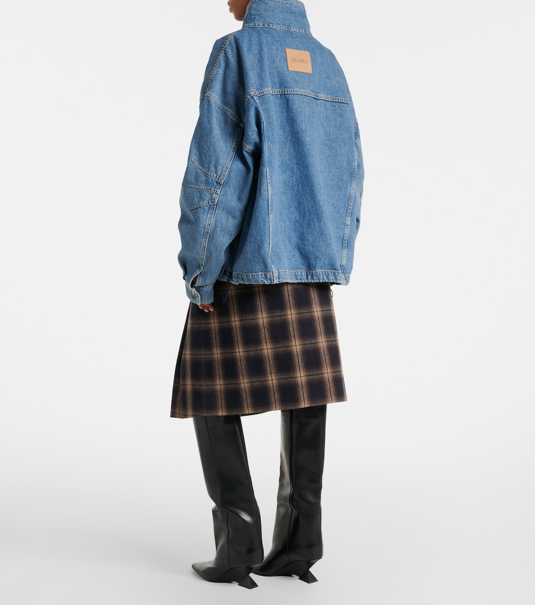 Plaid pleated cotton midi skirt | The Attico