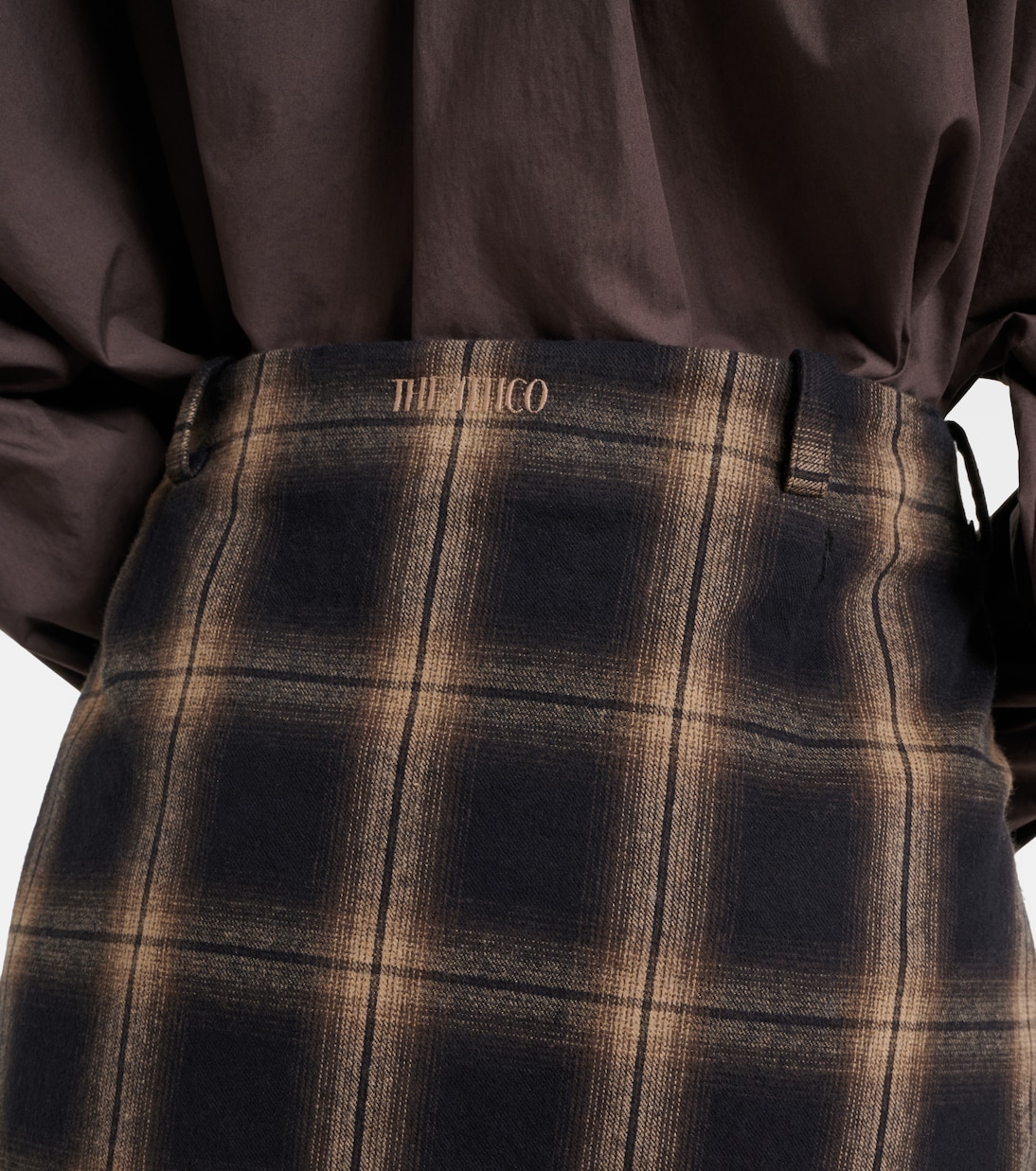 Plaid pleated cotton midi skirt | The Attico