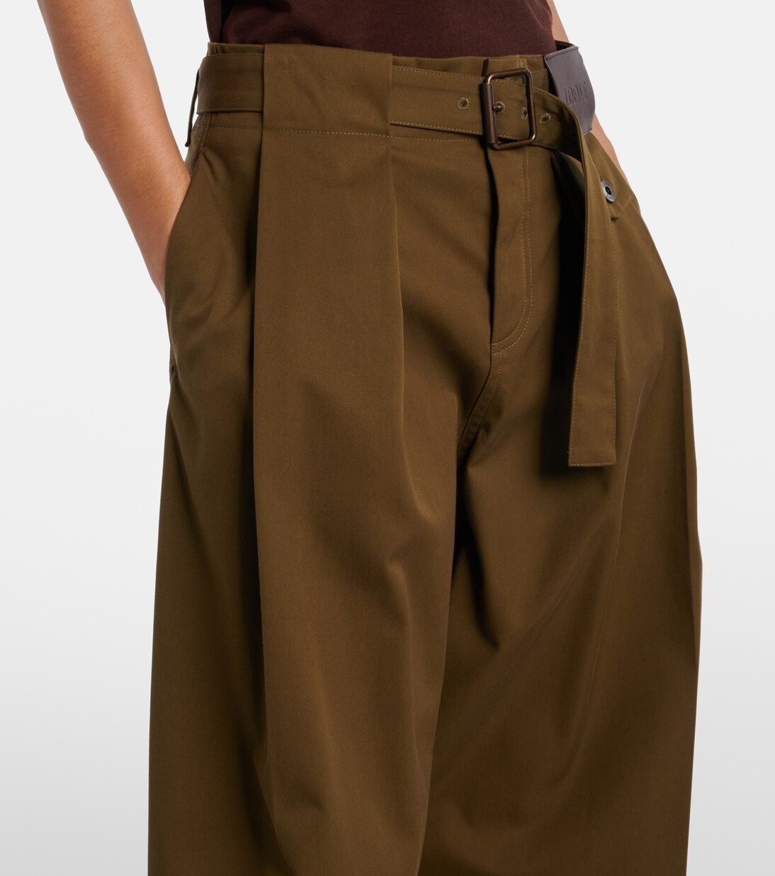 Weite High-Rise-Hose aus Baumwolle und Seide | Loewe