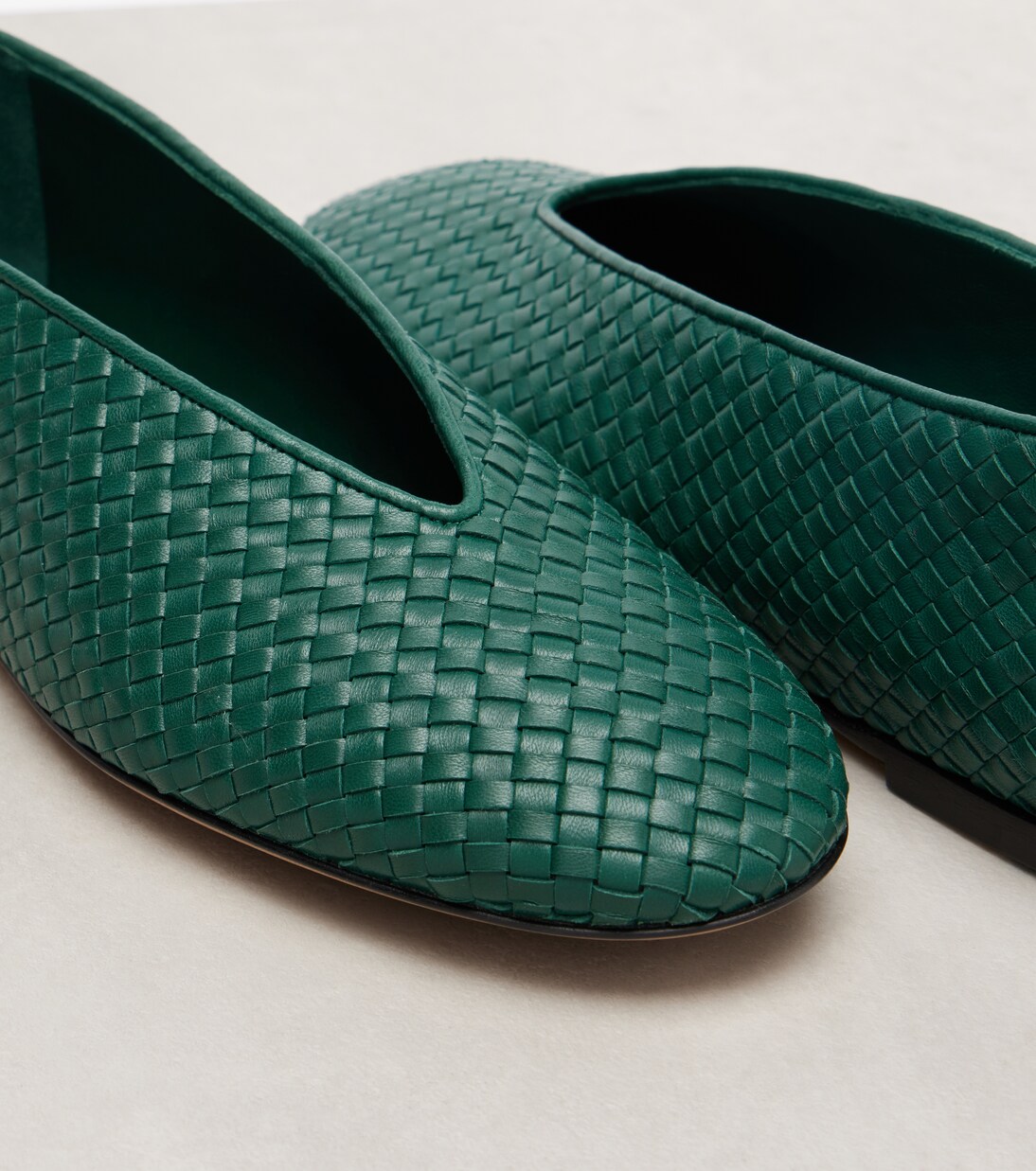 Rosa Intrecciato编织皮革芭蕾舞平底鞋 | Bottega Veneta