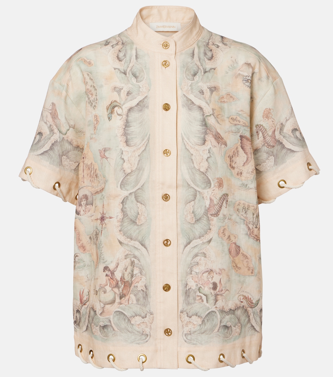Printed linen shirt | Zimmermann