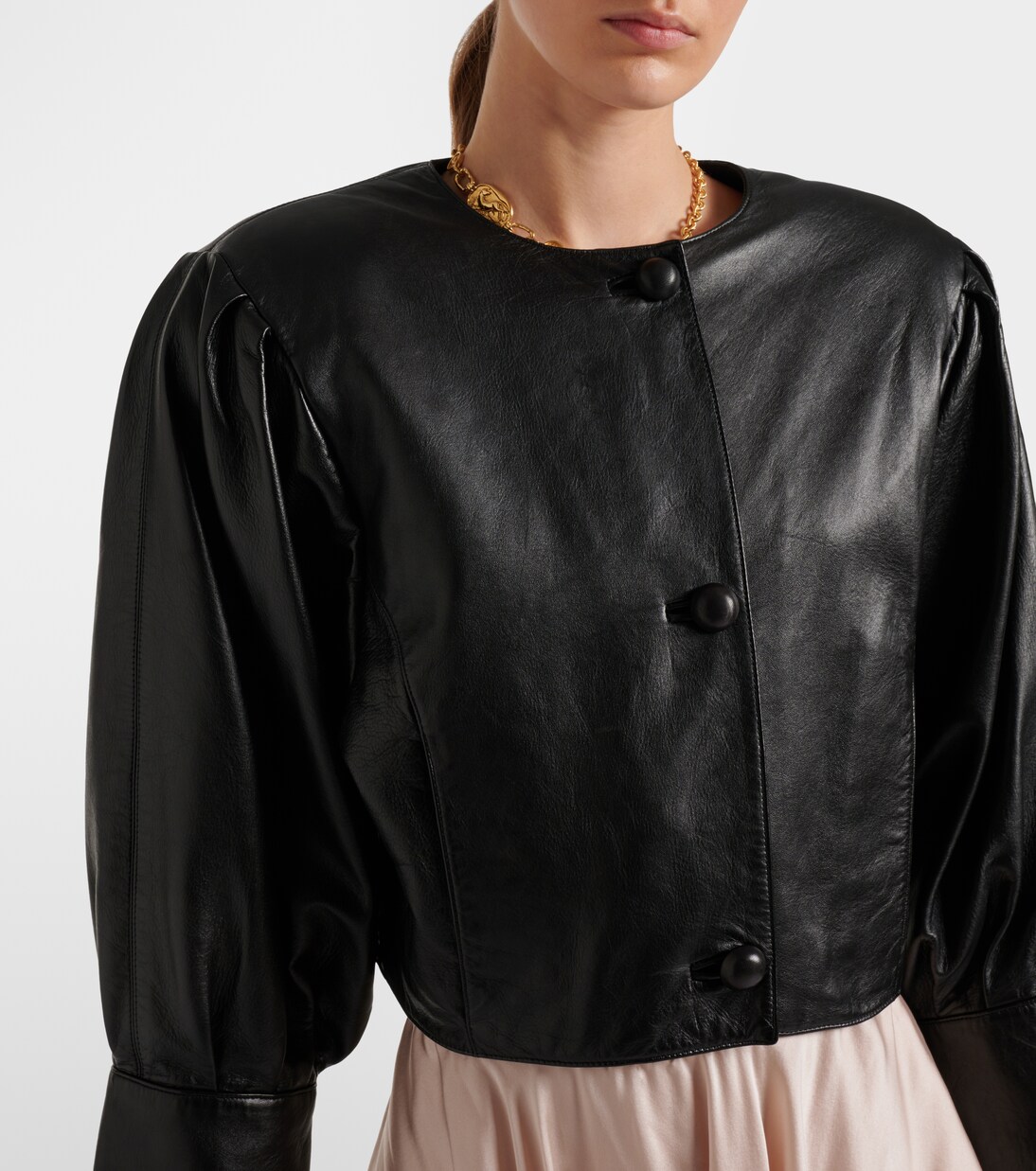Cropped leather jacket | Chloé
