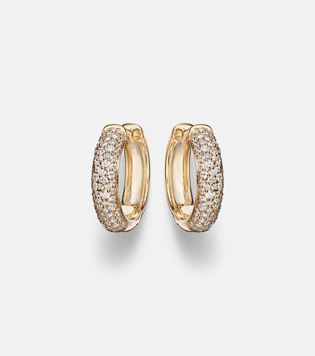 Keepsake 14kt gold huggie earrings with diamonds | Stone and Strand