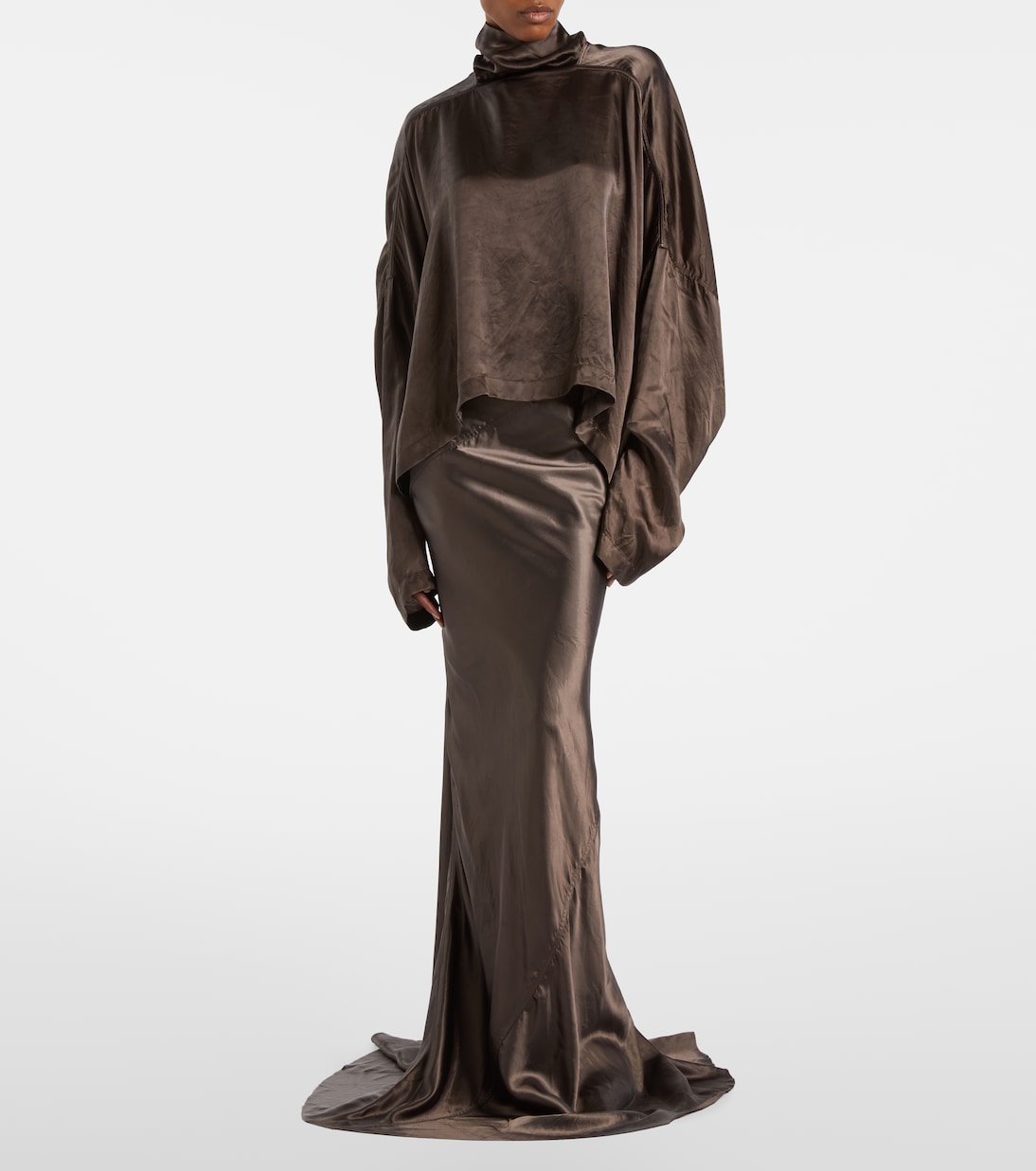 Jumbo Tabard asymmetric satin top | Rick Owens