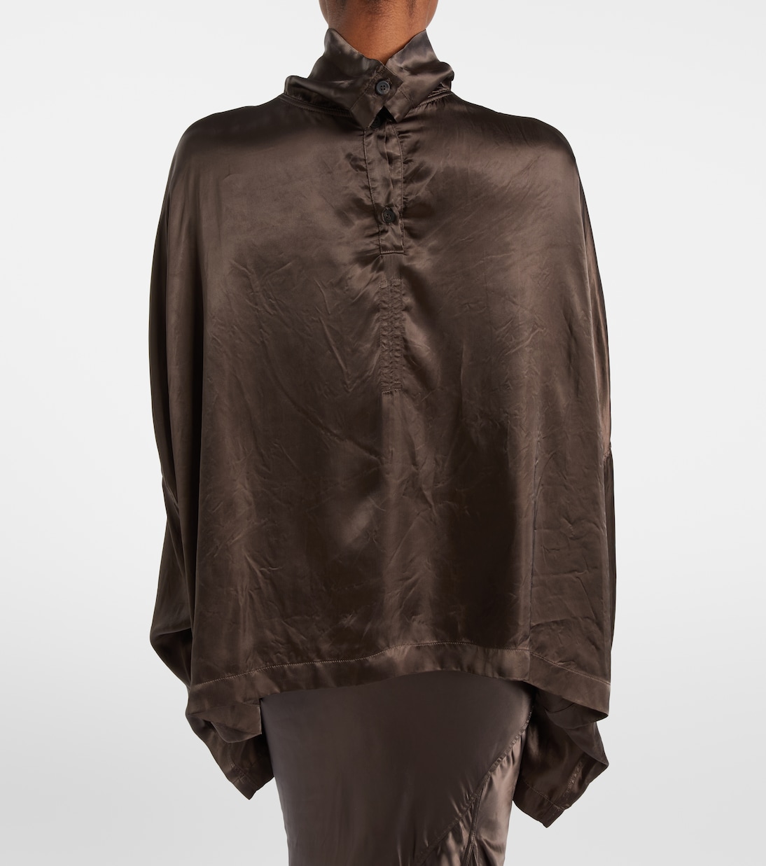 Jumbo Tabard asymmetric satin top | Rick Owens