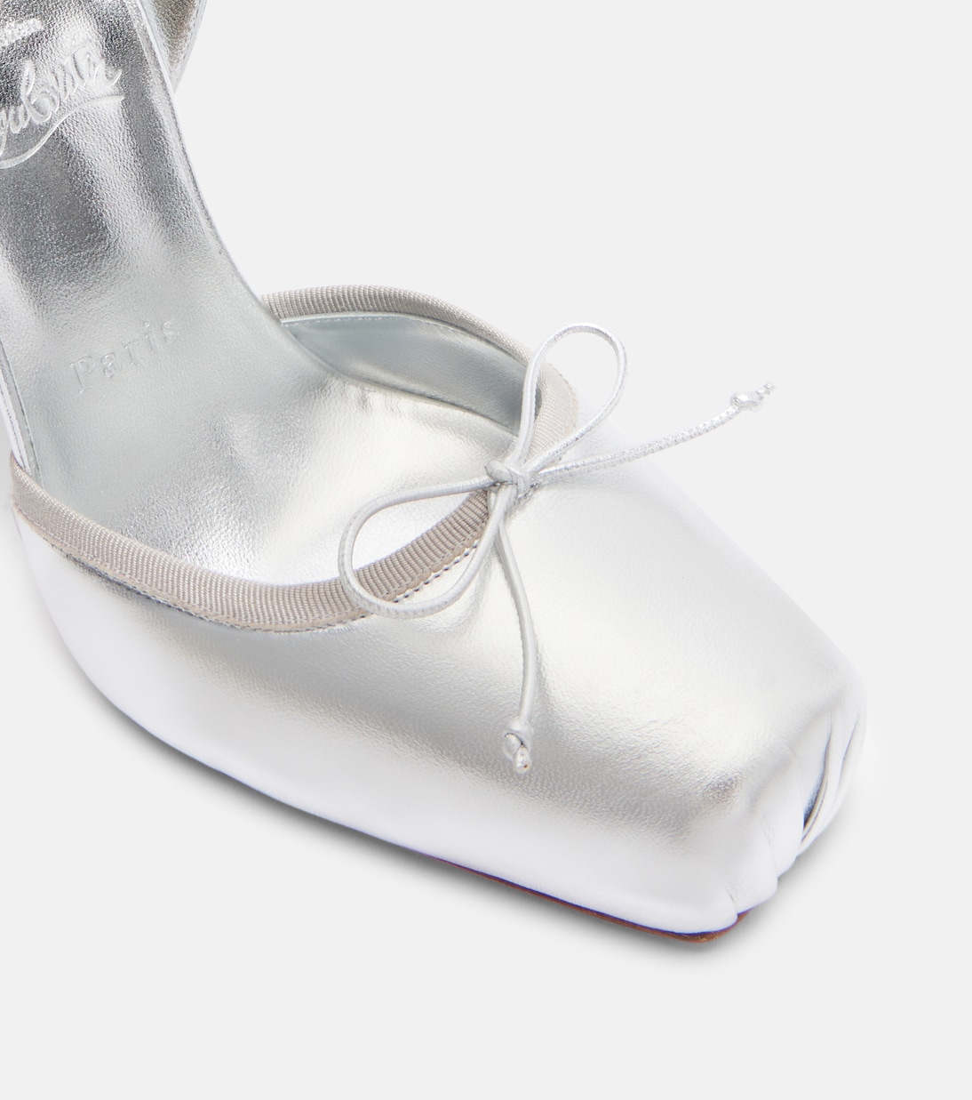 Salones destalonados Cassia 100 de piel metalizada | Christian Louboutin