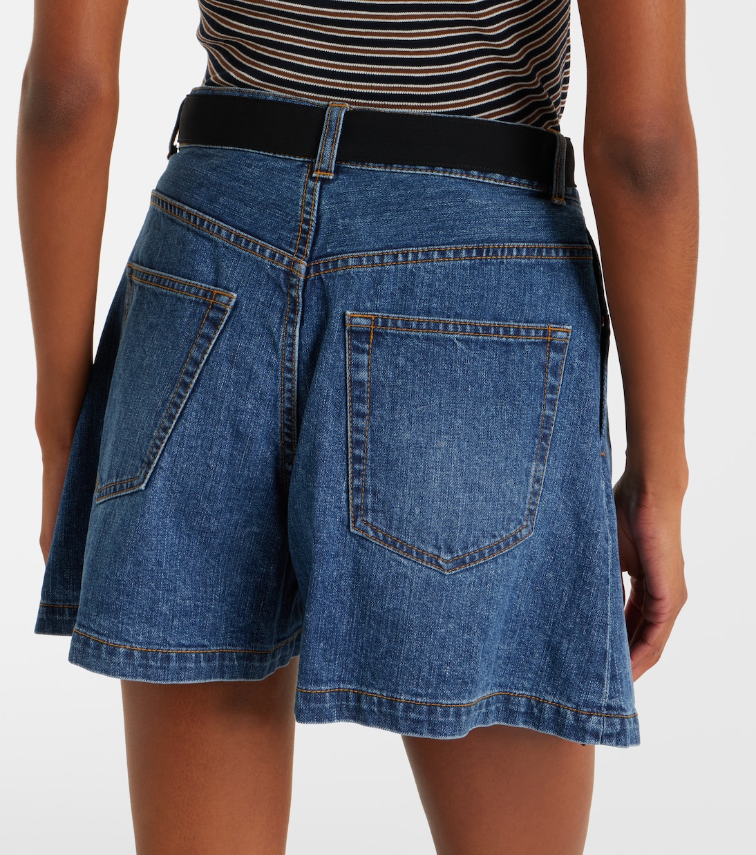 Paneled denim shorts | Sacai