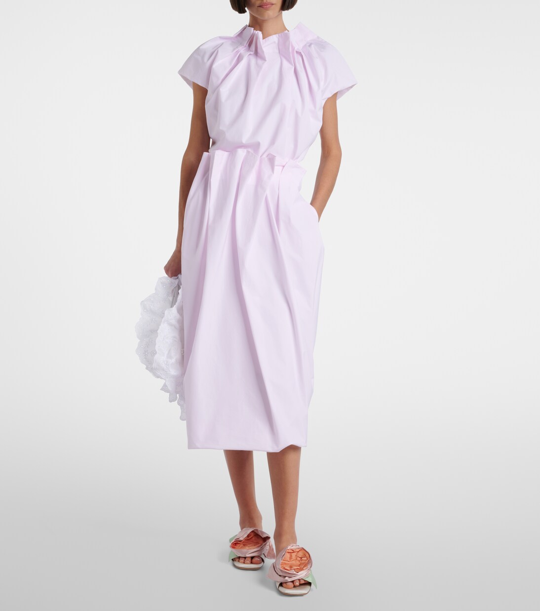 Floral-appliqué satin slides | Simone Rocha