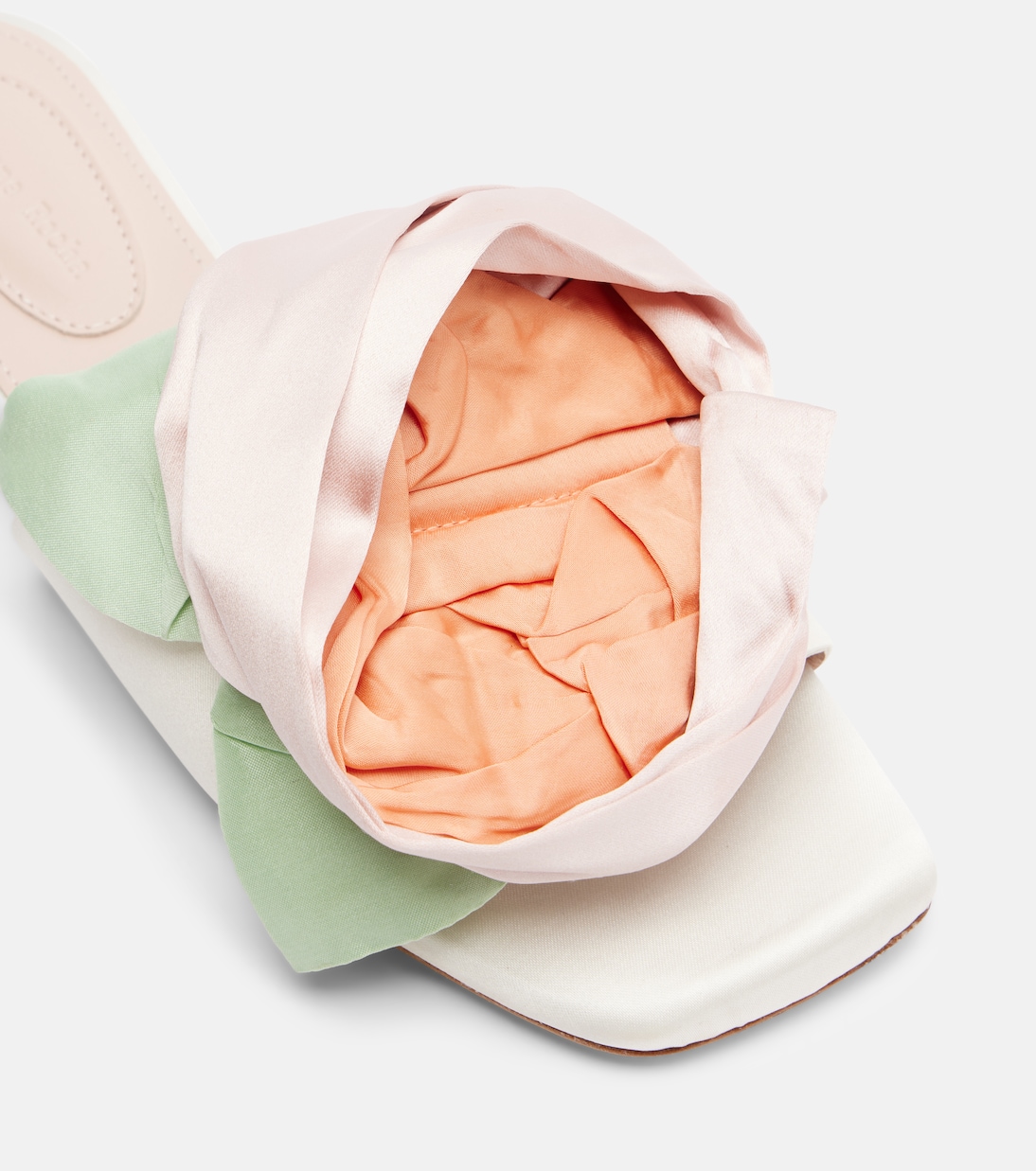 Floral-appliqué satin slides | Simone Rocha