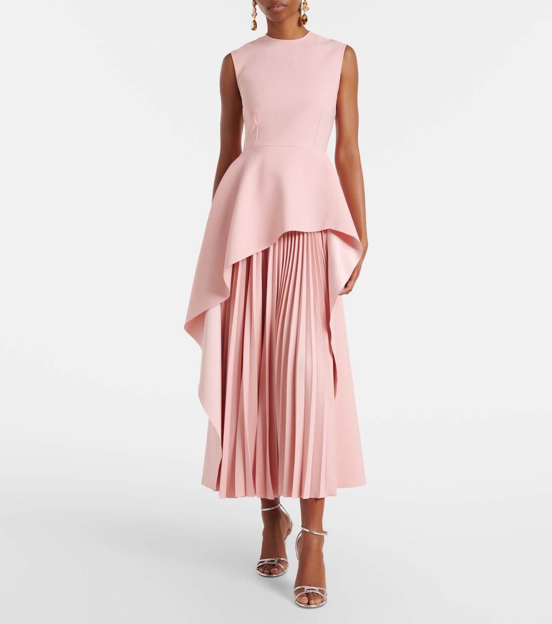 Severny pleated layered midi dress | Solace London