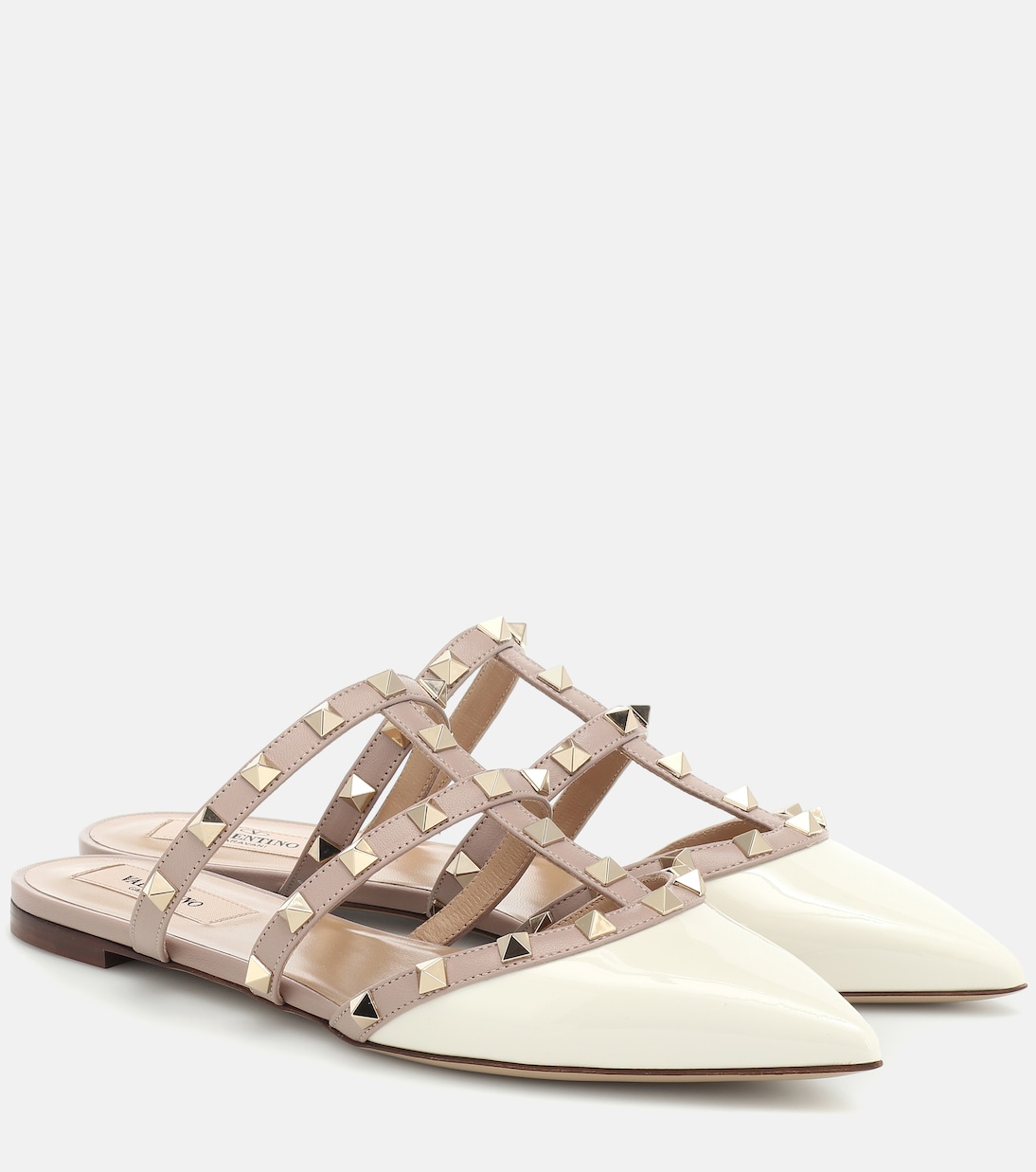 Valentino Garavani  – Mules Rockstud en cuir verni | Valentino Garavani